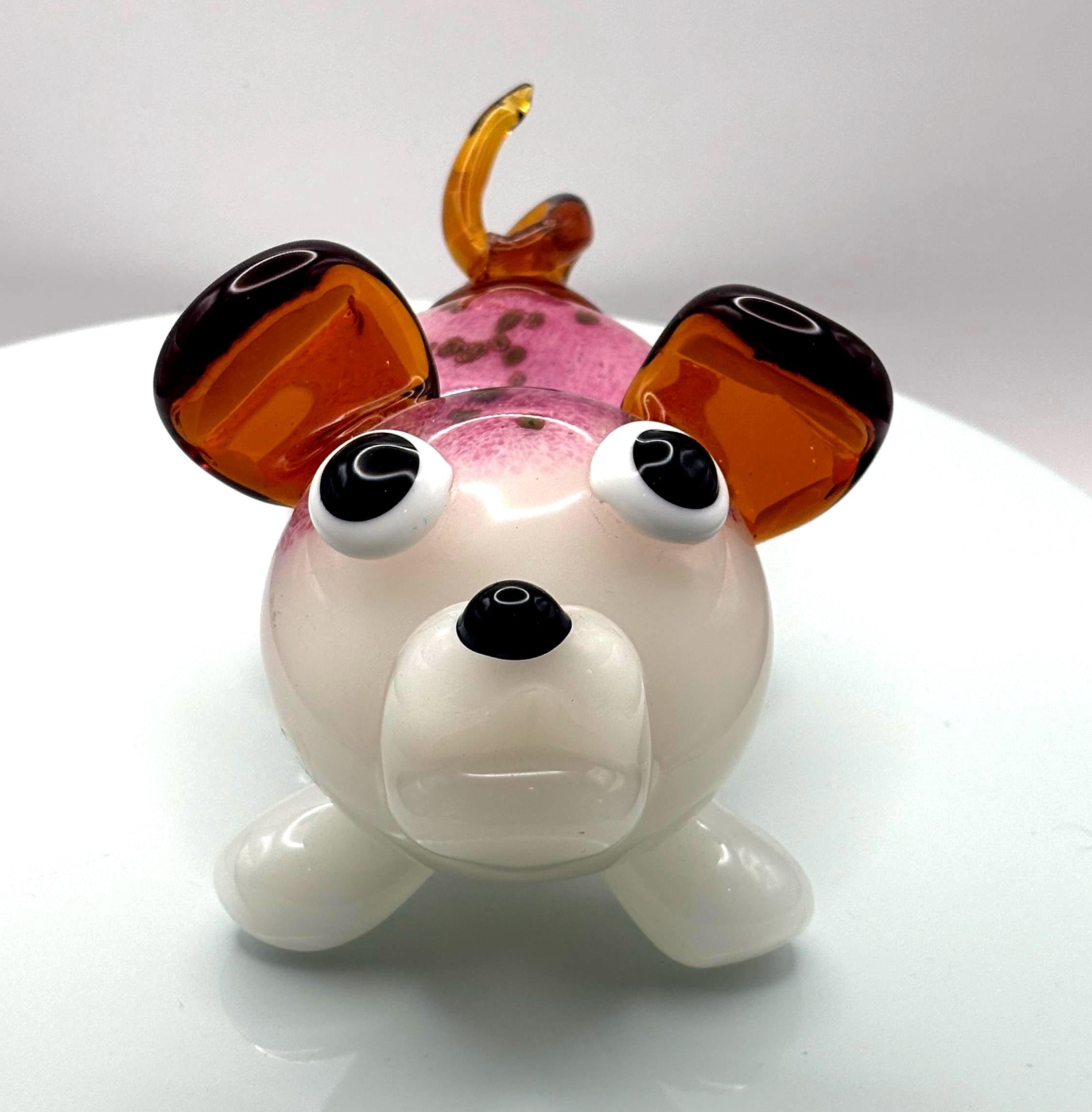 Vintage Murano Glass Dog Figurine | Italian Art Glass Sculpture