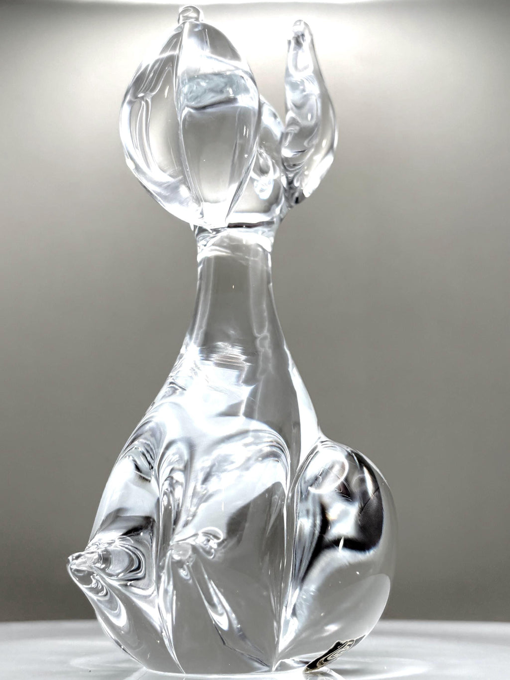 Vintage Ekenäs Glasbruk Crystal Dog Sculpture | Swedish Art Glass