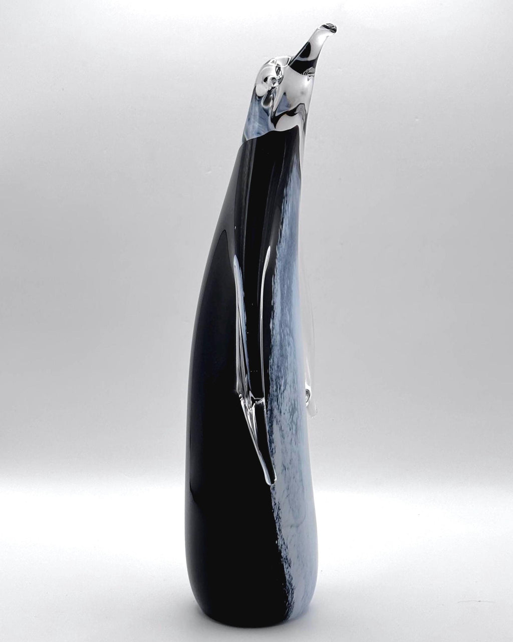Vintage FM Konstglas Tall Glass Penguin Figurine | Scandinavian Art Glass