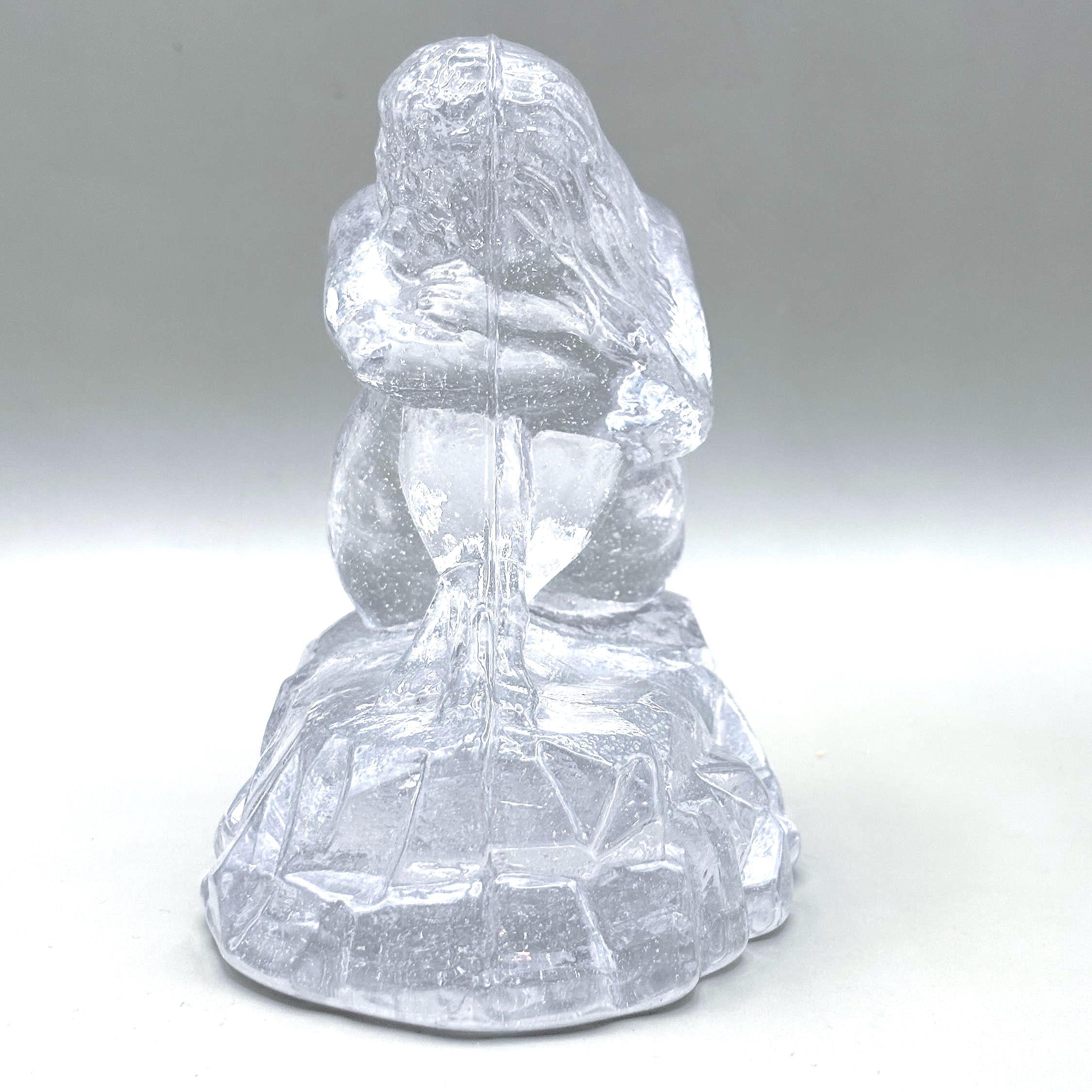 Vintage Swedish Crystal Female Figurine, Clear Art Glass Sculpture