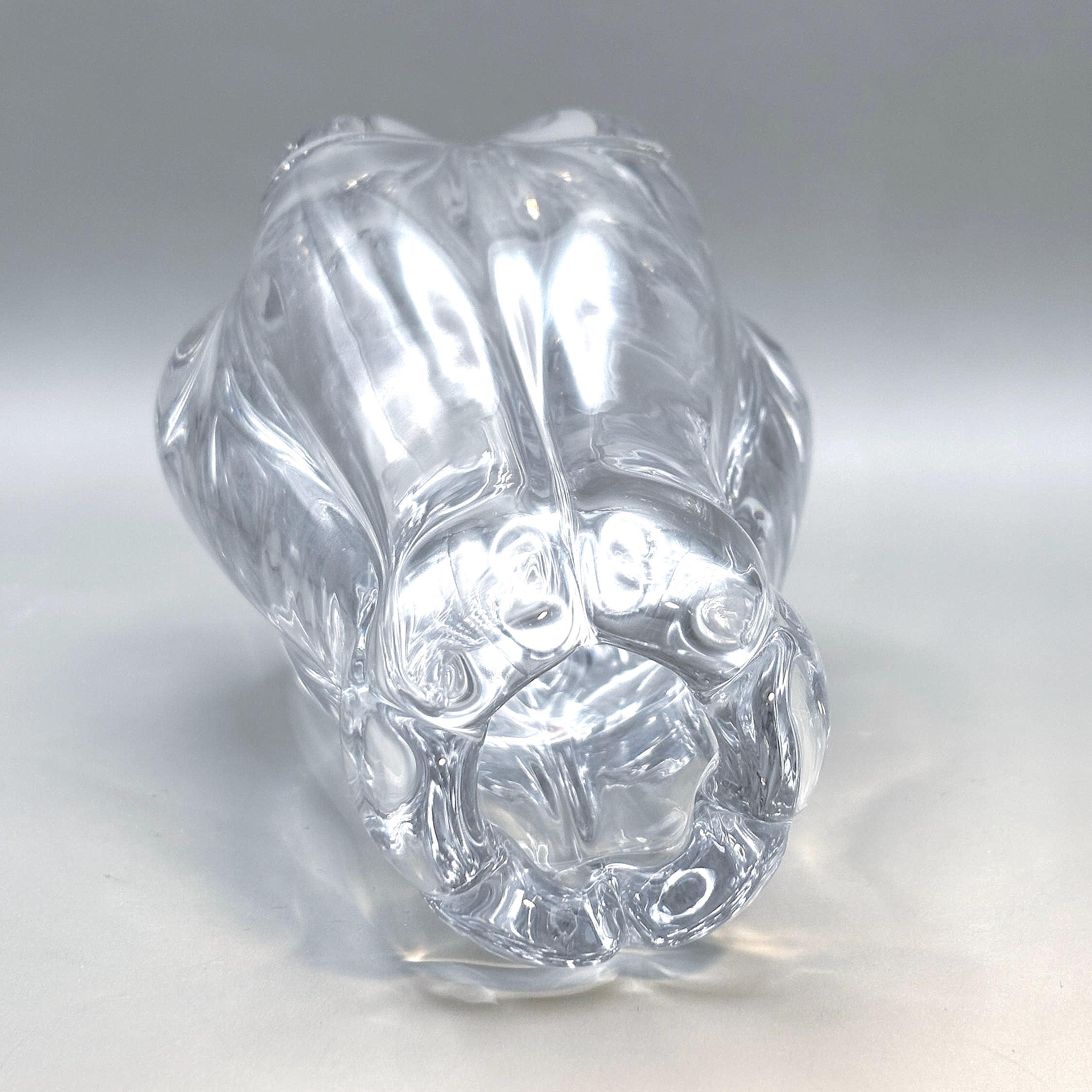 Vintage Orrefors Crystal Vase by Vicke Lindstrand, Signed Swedish Art Glass