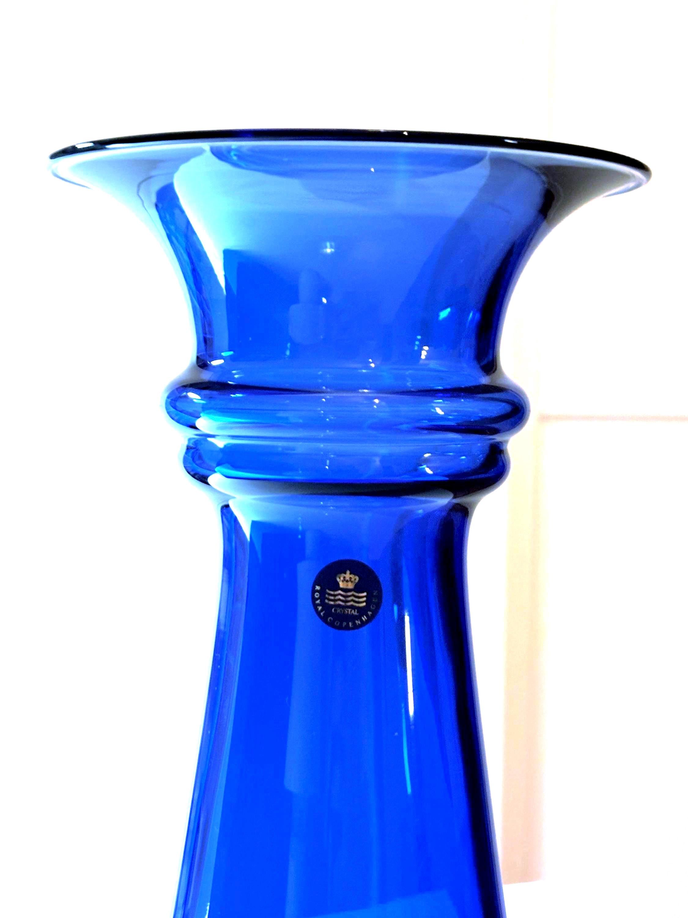 Royal Copenhagen Blue Glass Vase | Michael Bang Danish Vintage Design