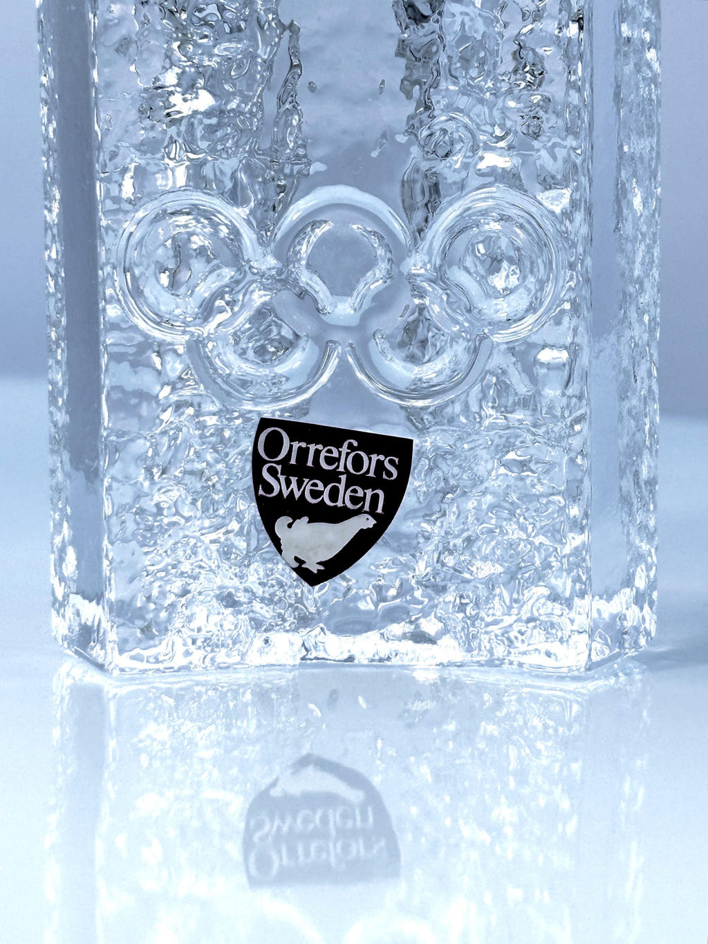 Orrefors “Olympiade” Massive Crystal Candle Holders | Lars Hellsten | Swedish Design