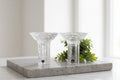 Orrefors “Olympiade” Massive Crystal Candle Holders | Lars Hellsten | Swedish Design