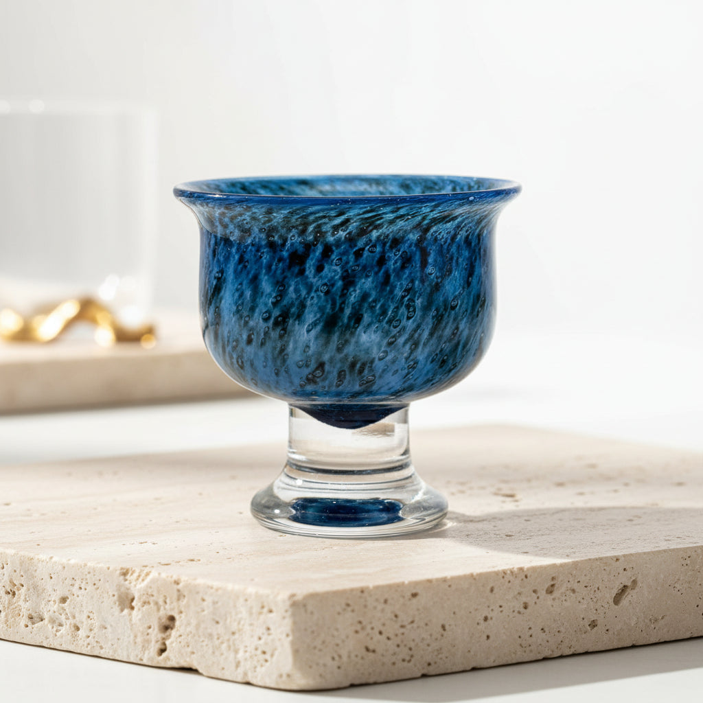 Vintage Kosta Boda, Bertil Vallien, Cobalt Blue Art Glass Bowl | Swedish Scandinavian Decor