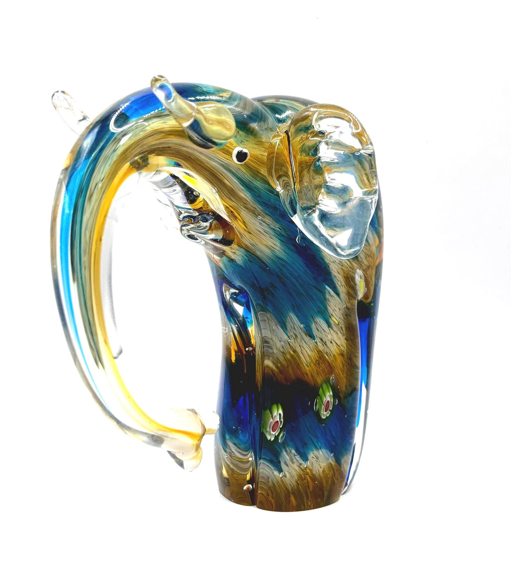 Vintage Murano Millefiori Elephant, Italian Art Glass Figurine
