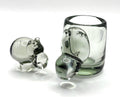 Vintage Holmegaard Hippo Mother and Child Glass Figurine | Scandinavian Modern Glass Art