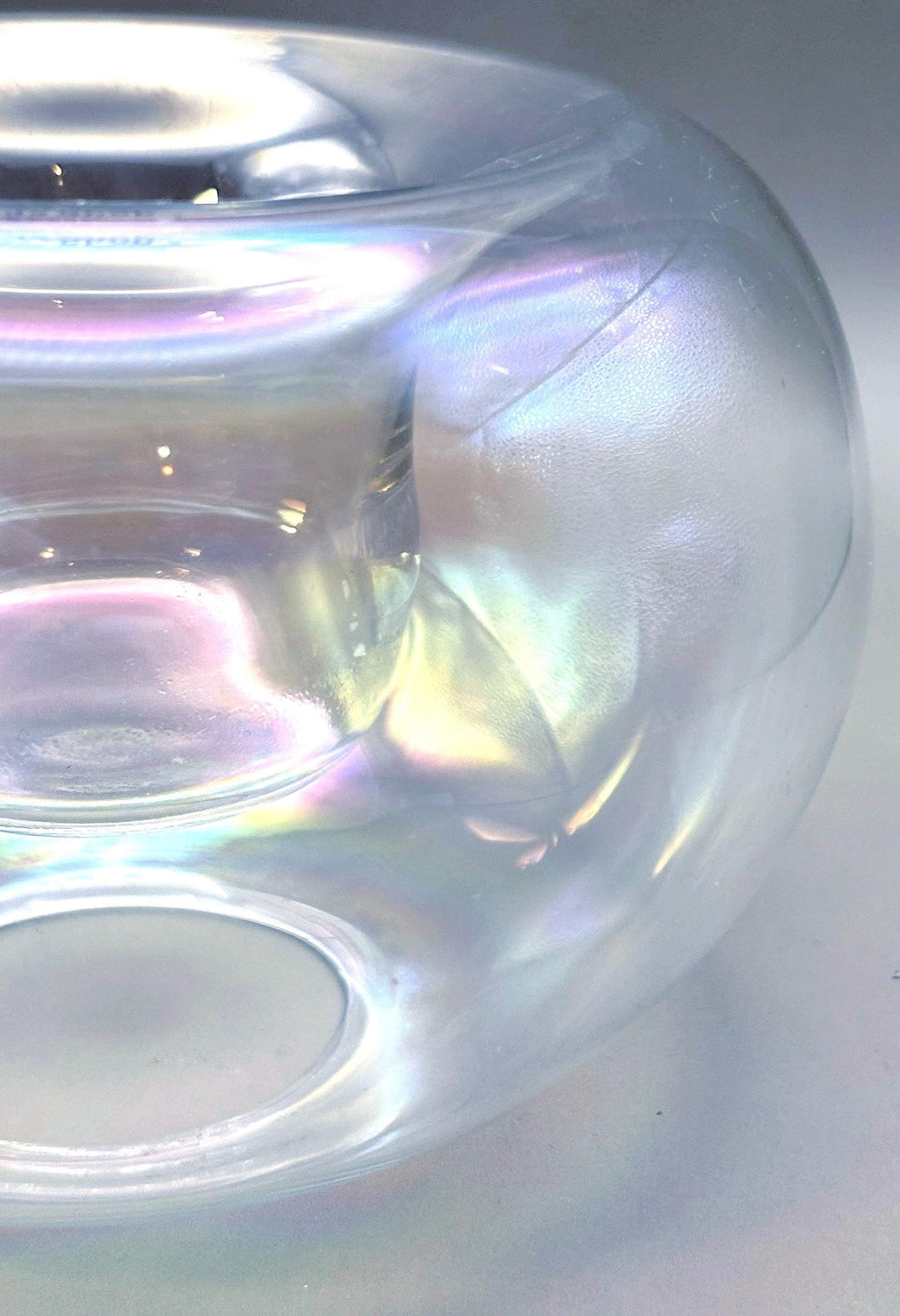 Vintage Kosta Boda Crystal Candle Holder | Ann Wärff Iridescent Art Glass