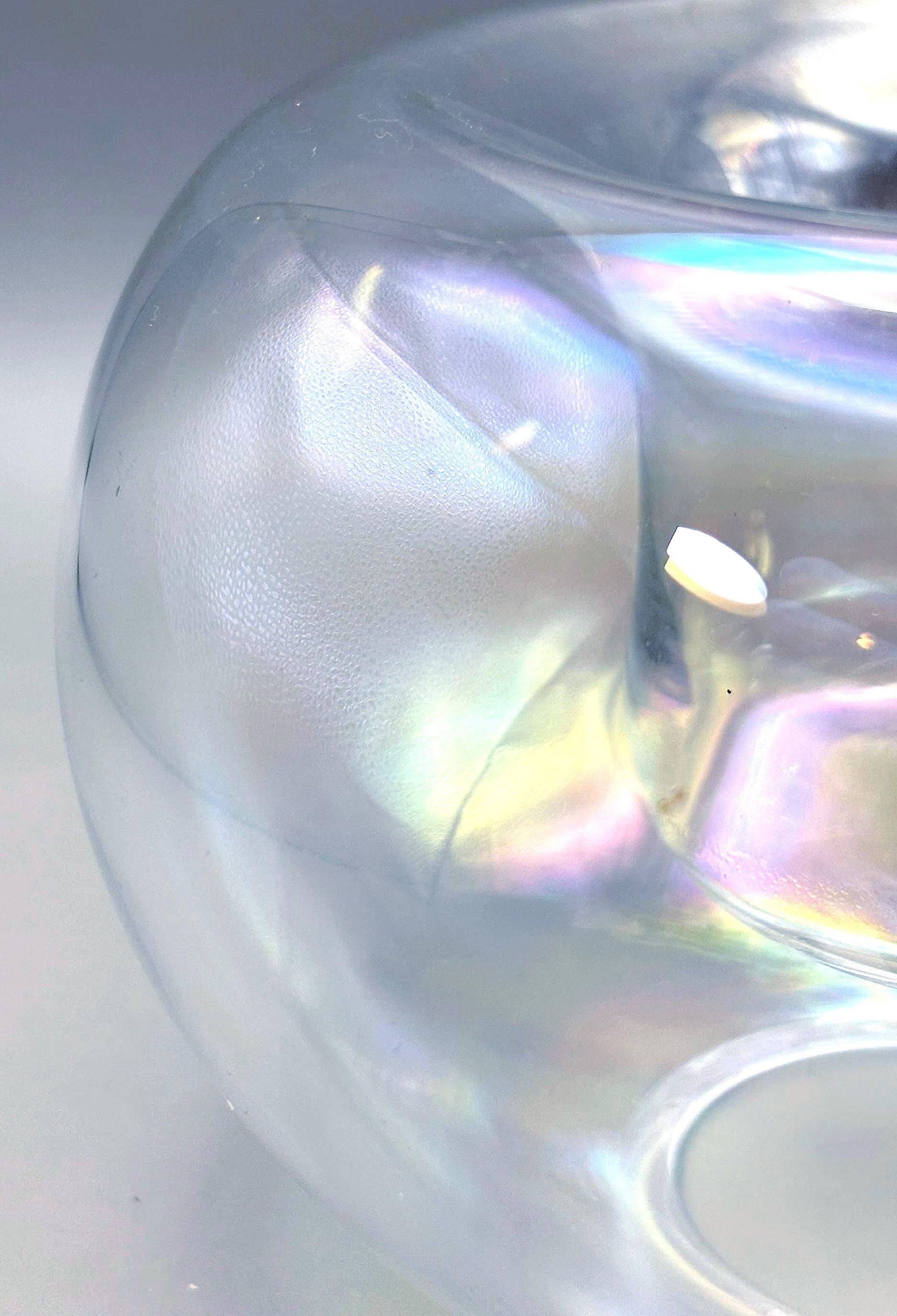Vintage Kosta Boda Crystal Candle Holder | Ann Wärff Iridescent Art Glass