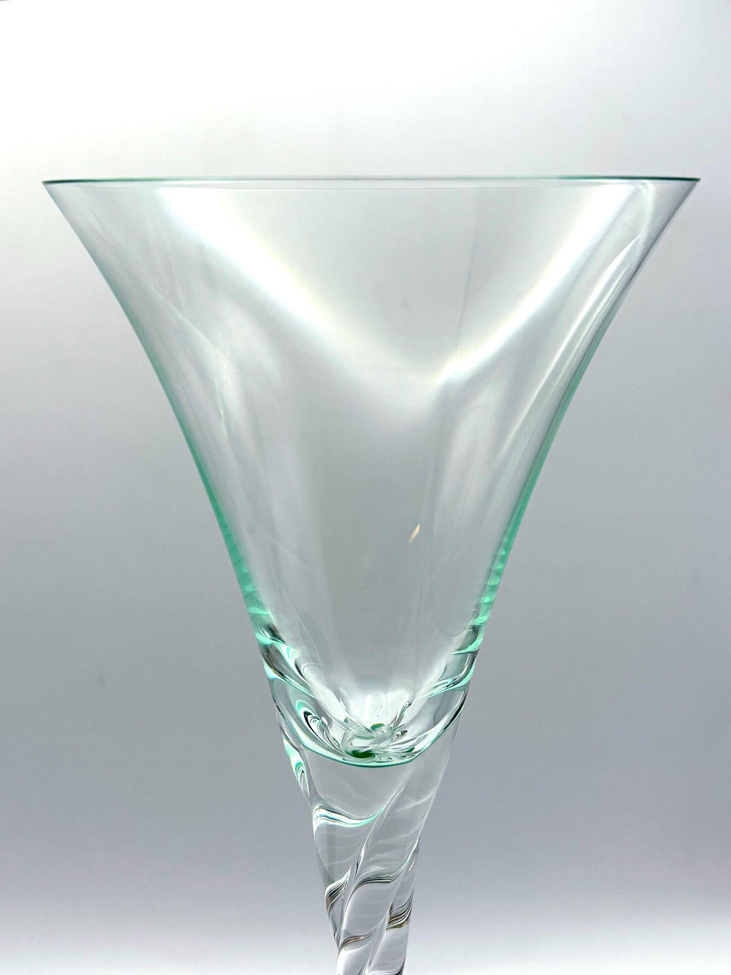Luxor Bohemia Crystal Sherry Glasses – Tall Sculptural Stemware, Emerald Green Base (Set of 2)