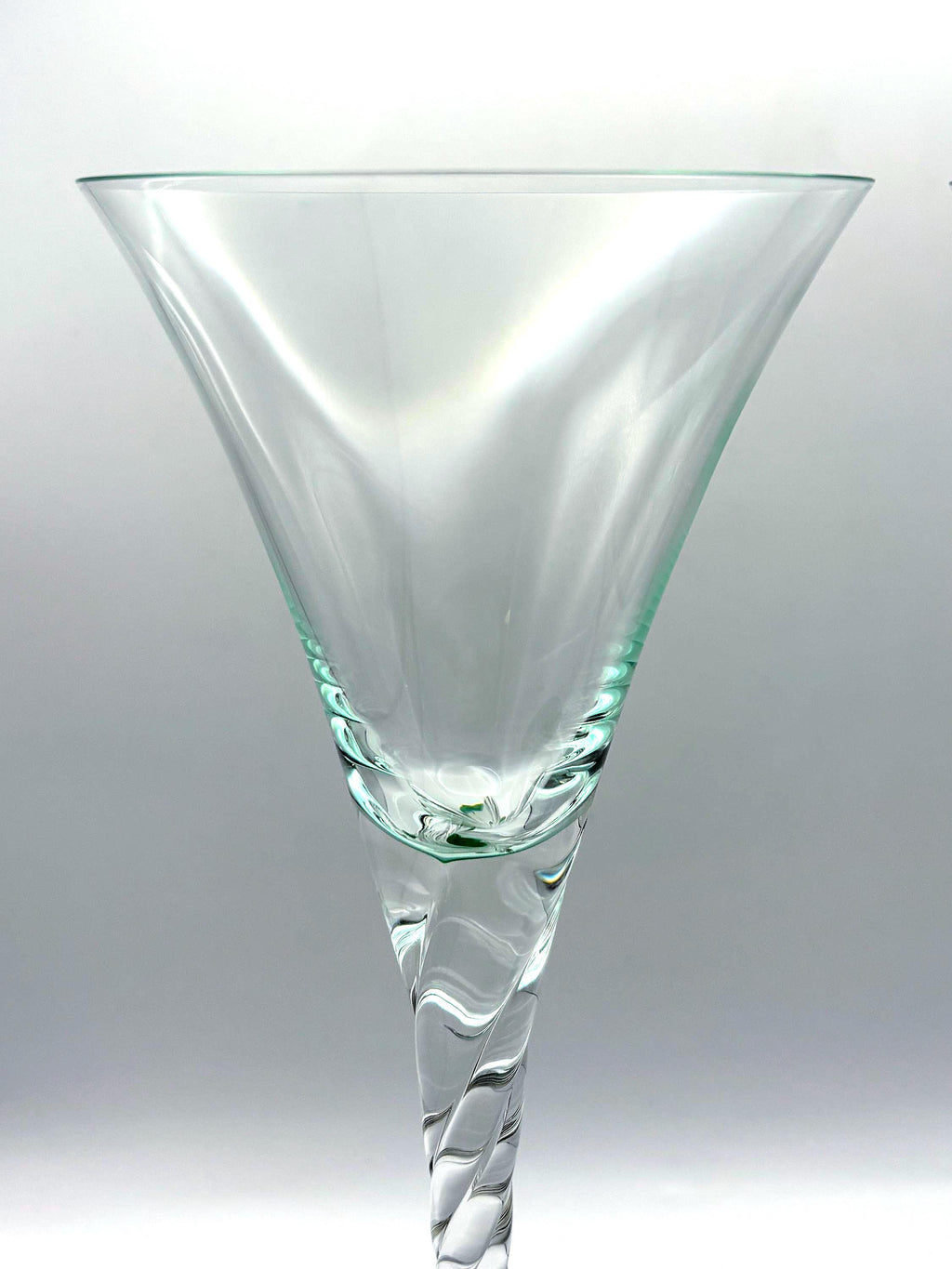 Luxor Bohemia Crystal Sherry Glasses – Tall Sculptural Stemware, Emerald Green Base (Set of 2)