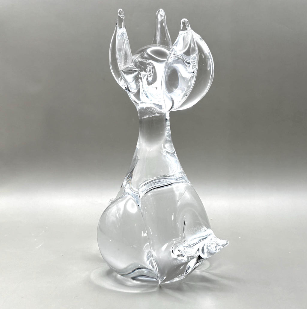 Vintage Ekenäs Glasbruk Crystal Dog Sculpture | Swedish Art Glass
