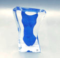 Erika Höglund Signed Blue Crystal Sculpture, Mats Jonasson Målerås Art Glass