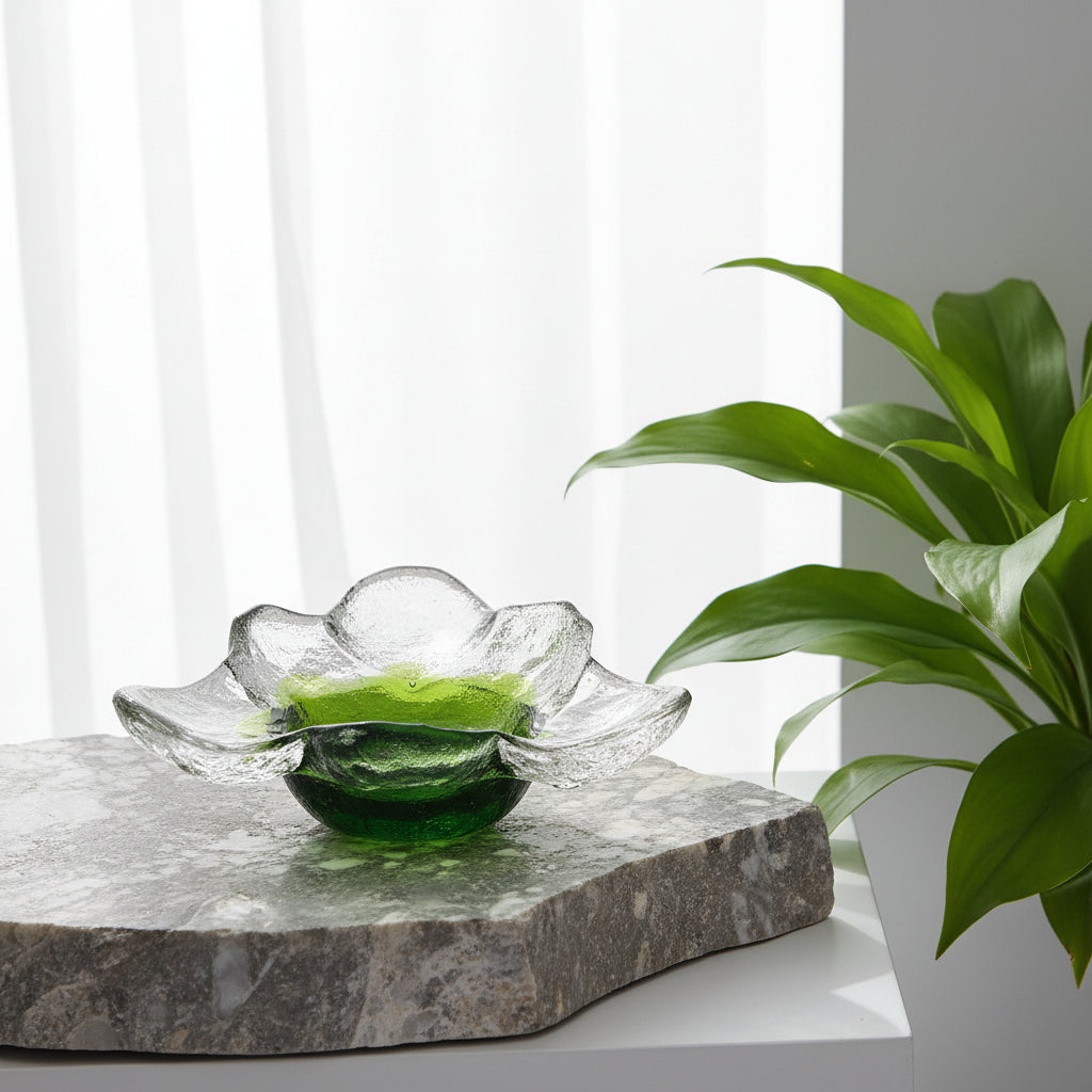 Vintage KIVI Art Glass Bowl – Pertti Santalahti Humppila, Finnish Design