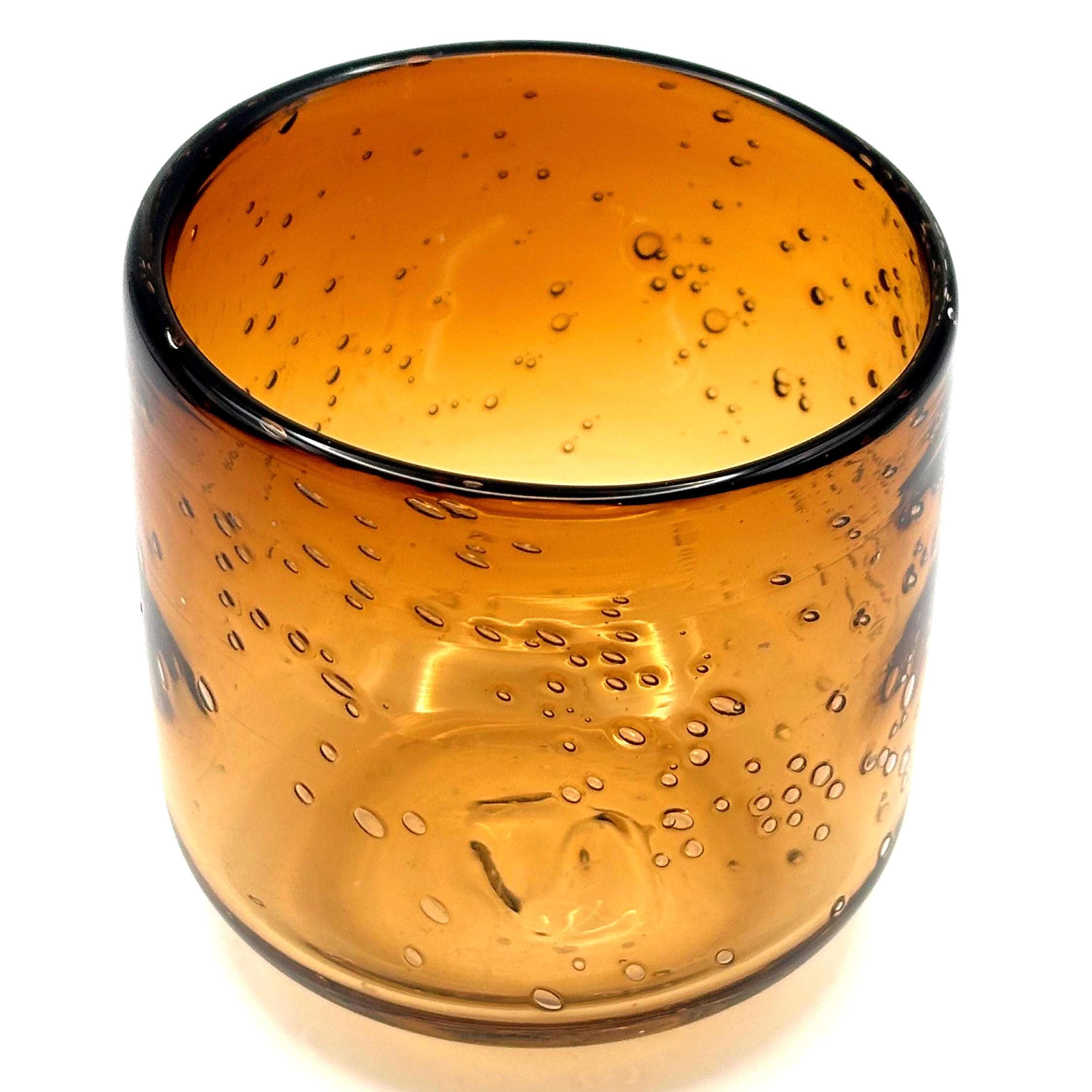 Vintage Kosta Boda Amber Bubble Glass Candle Holder, Erik Höglund Scandinavian Art Glass