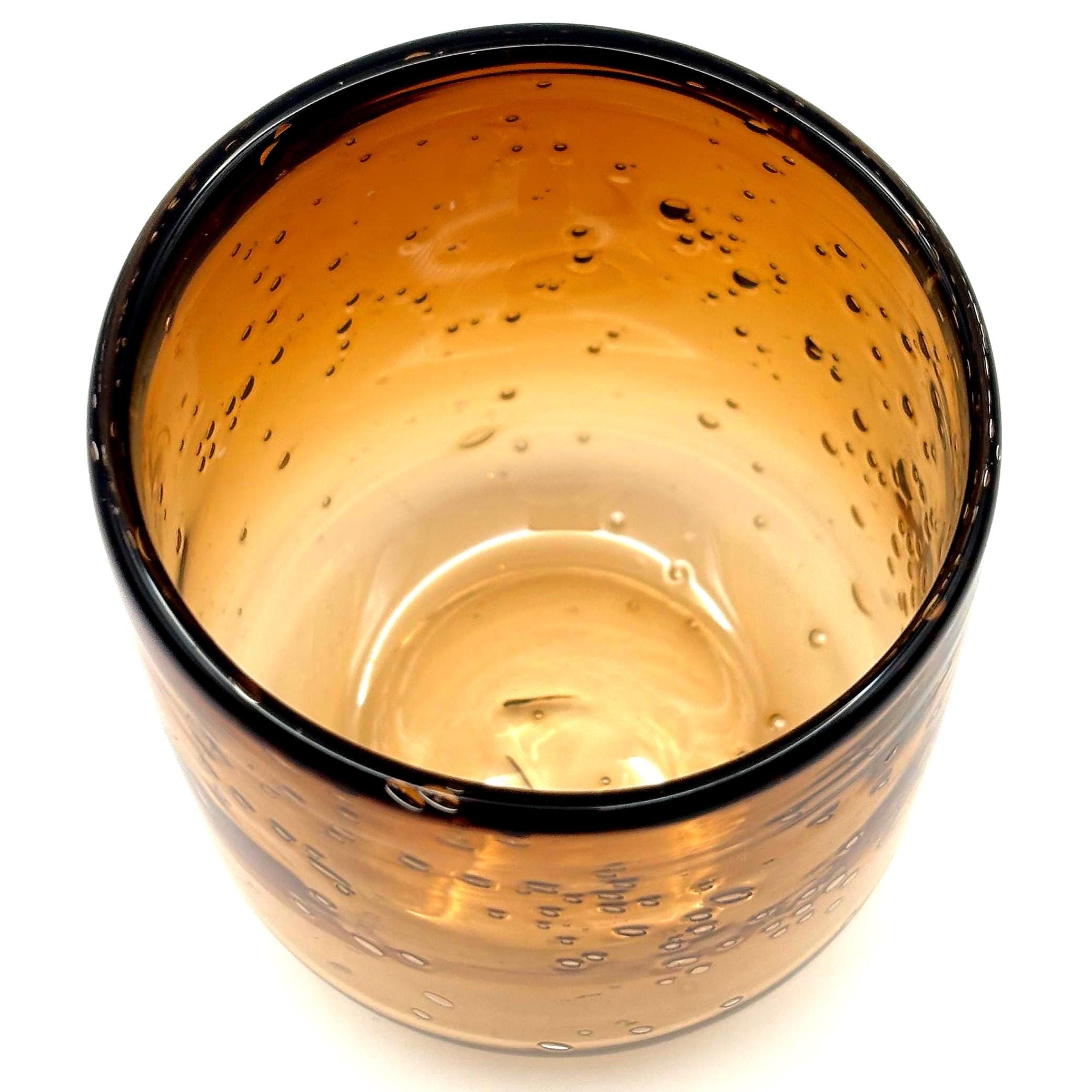Vintage Kosta Boda Amber Bubble Glass Candle Holder, Erik Höglund Scandinavian Art Glass
