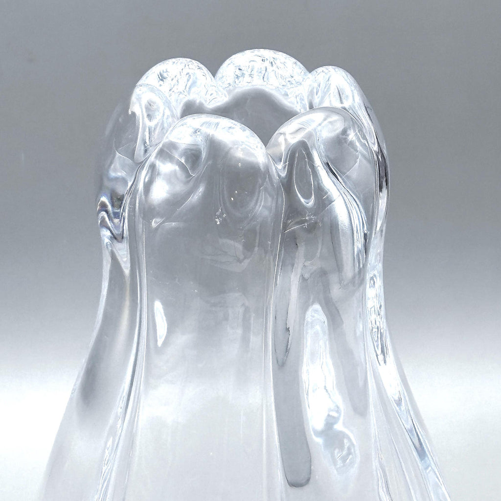 Vintage Orrefors Crystal Vase by Vicke Lindstrand, Signed Swedish Art Glass