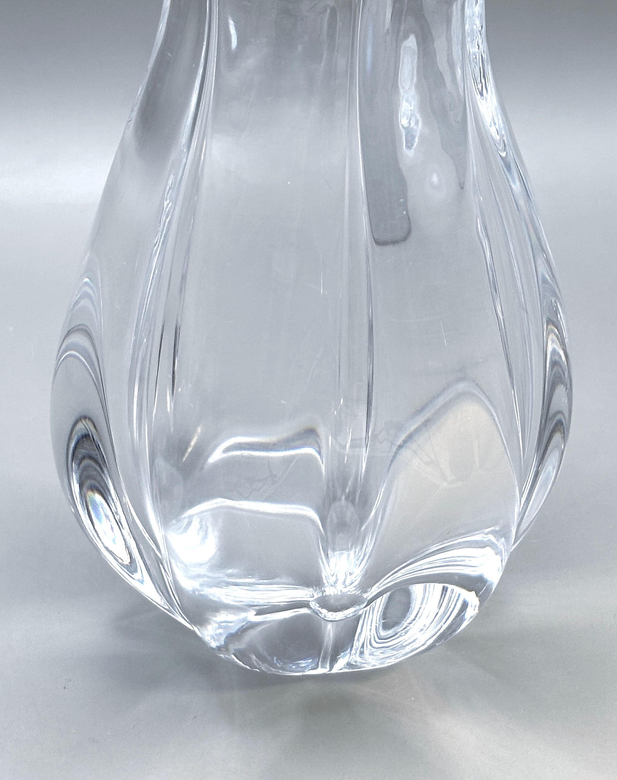 Vintage Orrefors Crystal Vase by Vicke Lindstrand, Signed Swedish Art Glass