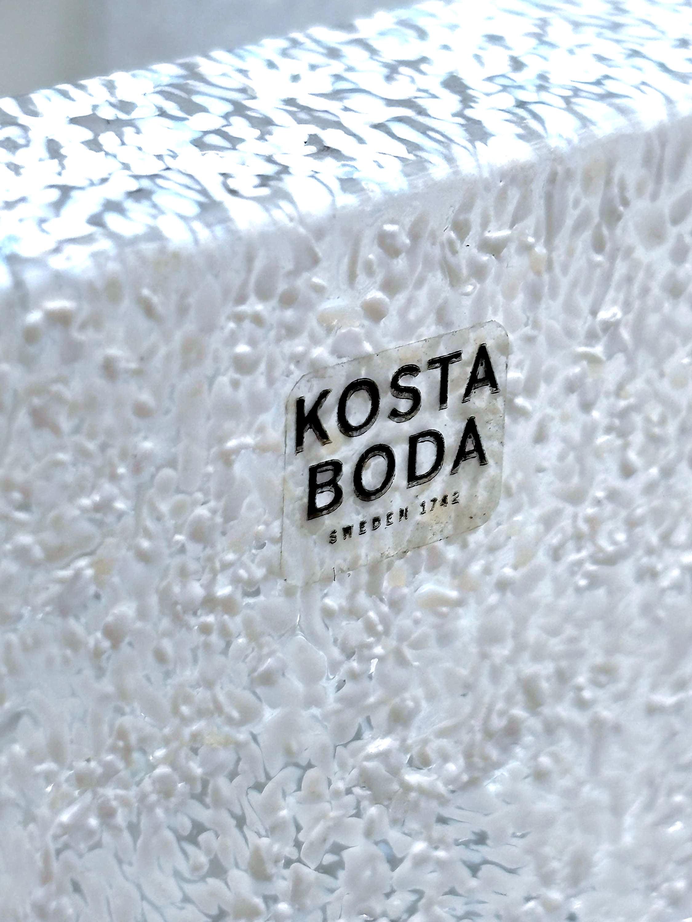 Vintage Kosta Boda Brick Crystal Votive, Anna Ehrner | Scandinavian Ice Glass Candle Holder