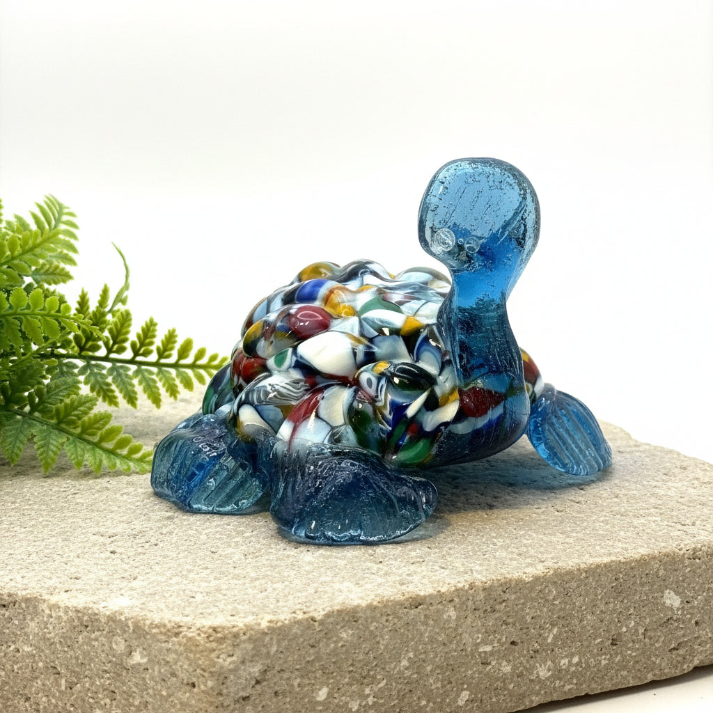 Murano, Millefiori, Glass Turtle Figurine | Italian Art Glass