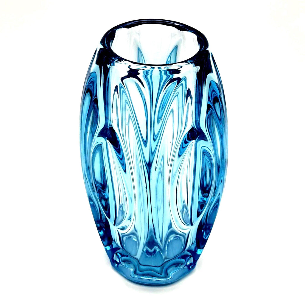 Vintage Sklo Union Bud Vase | Rudolf Schrötter Blue Czech Art Glass