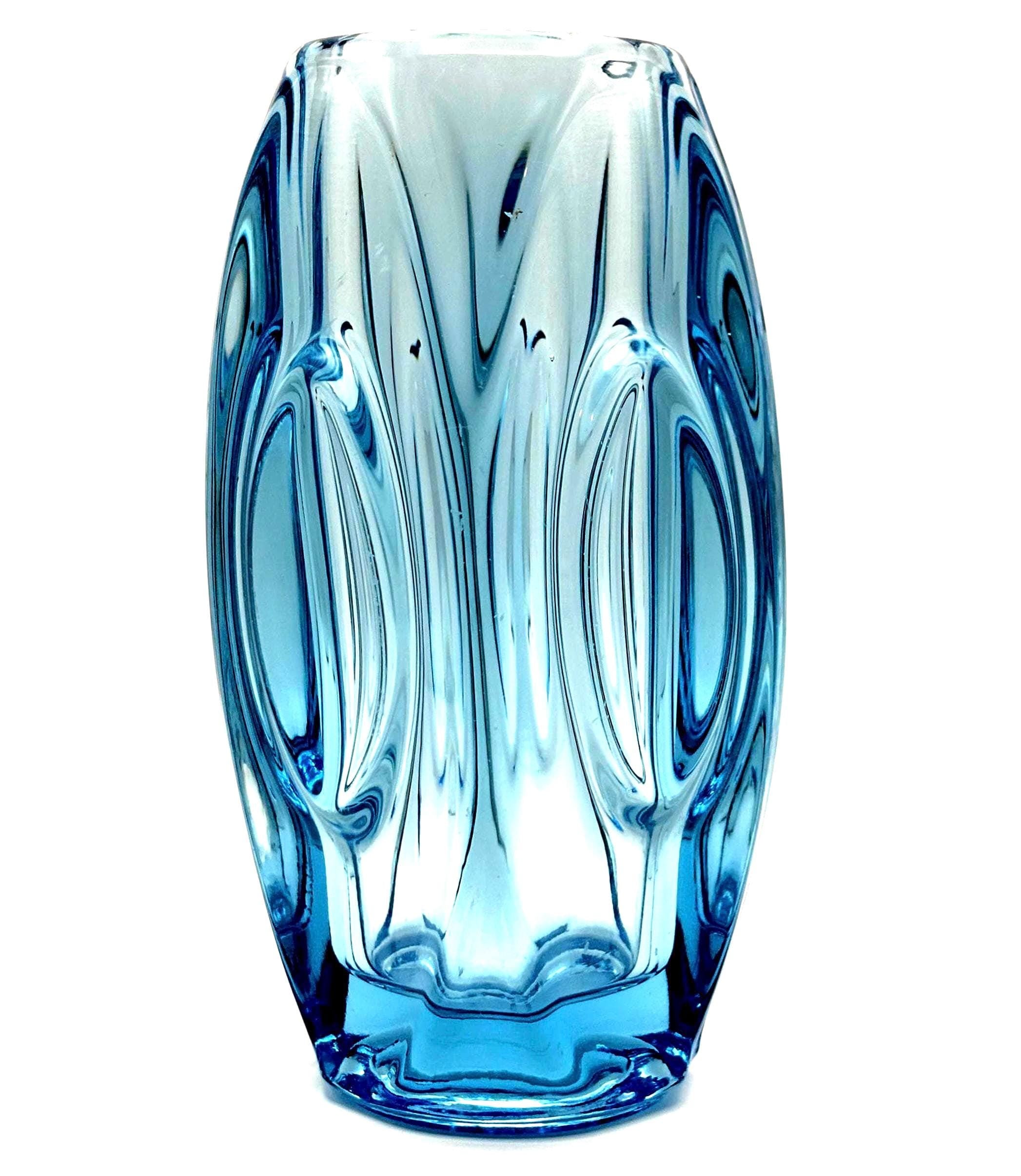 Vintage Sklo Union Bud Vase | Rudolf Schrötter Blue Czech Art Glass