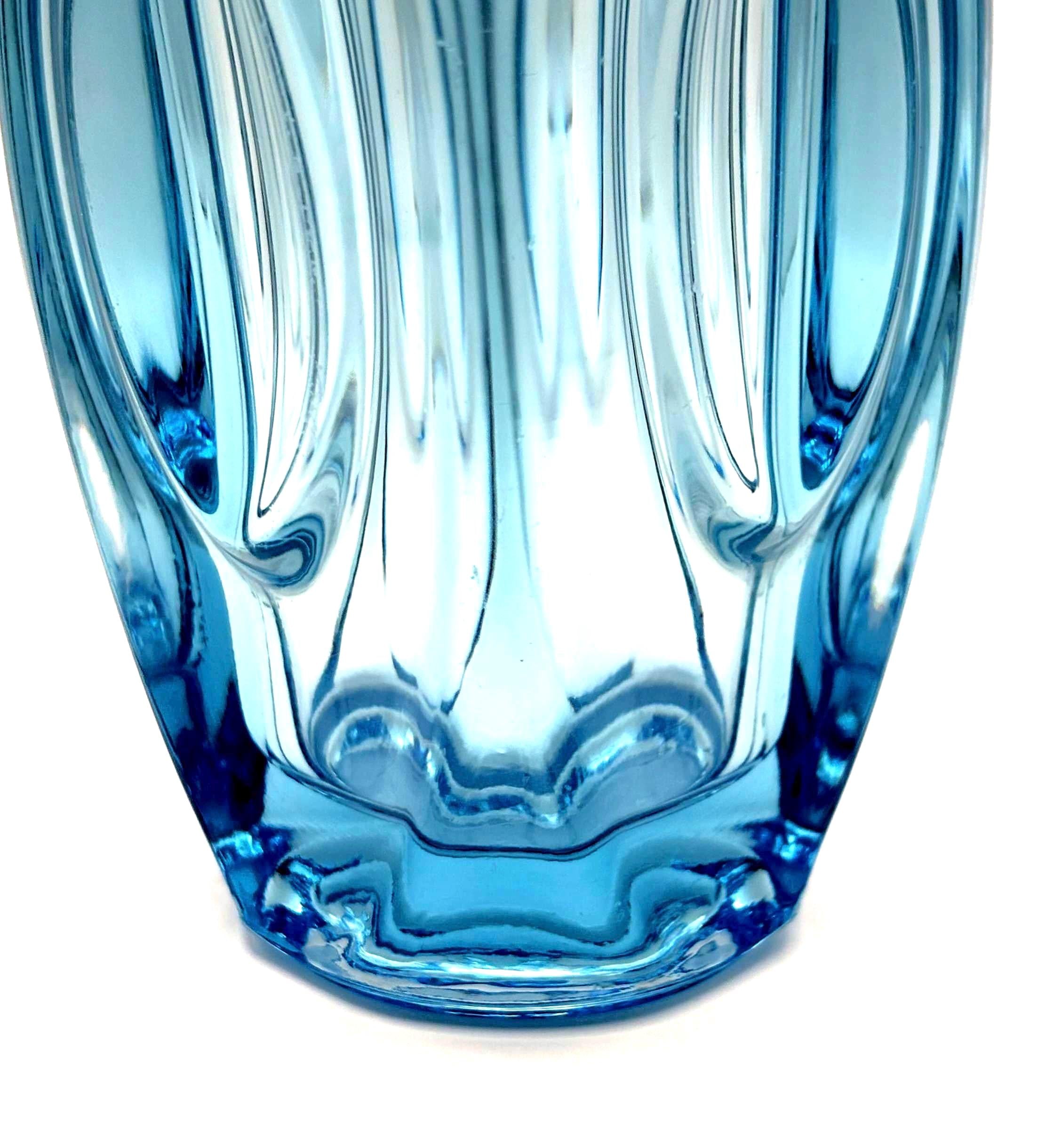 Vintage Sklo Union Bud Vase | Rudolf Schrötter Blue Czech Art Glass