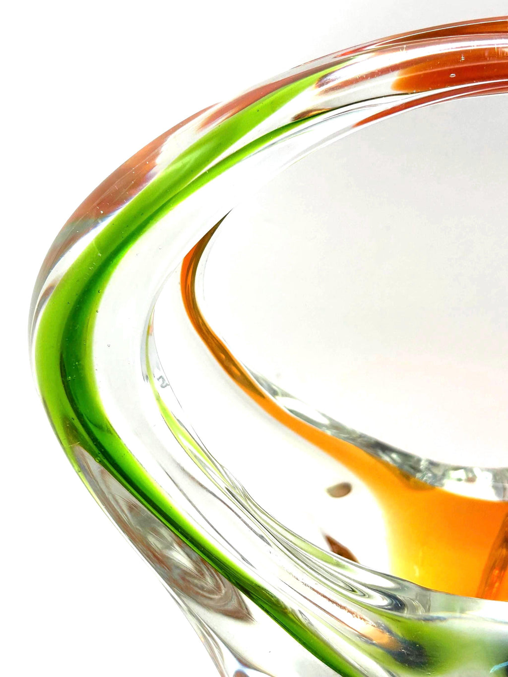 Vintage Bohemian Rhapsody Art Glass Bowl | Sculptural Crystal Centerpiece