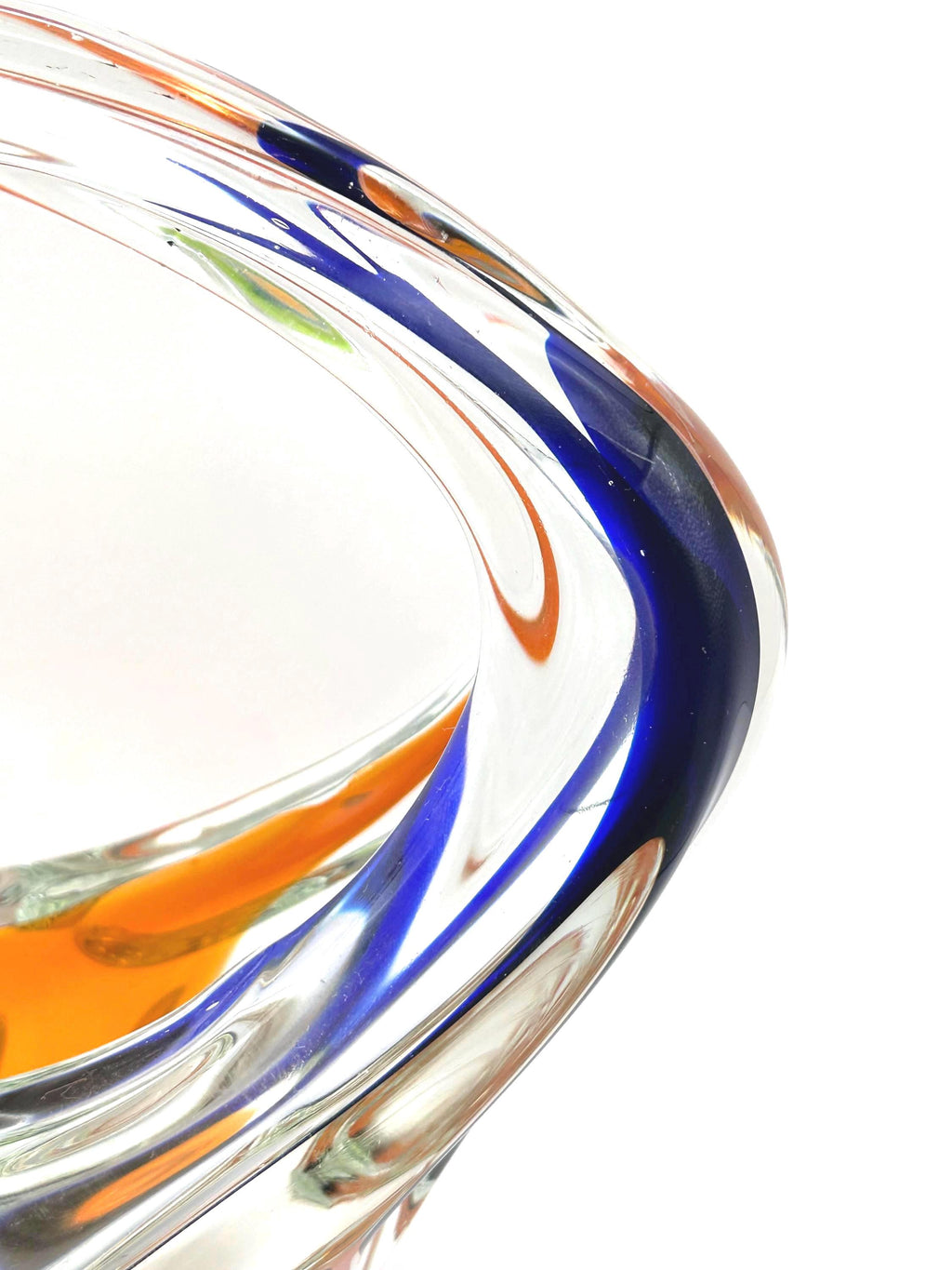 Vintage Bohemian Rhapsody Art Glass Bowl | Sculptural Crystal Centerpiece