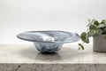 Vintage Johansson Malmö Glass Tazza Centerpiece Bowl, Signed Swedish Art Glass