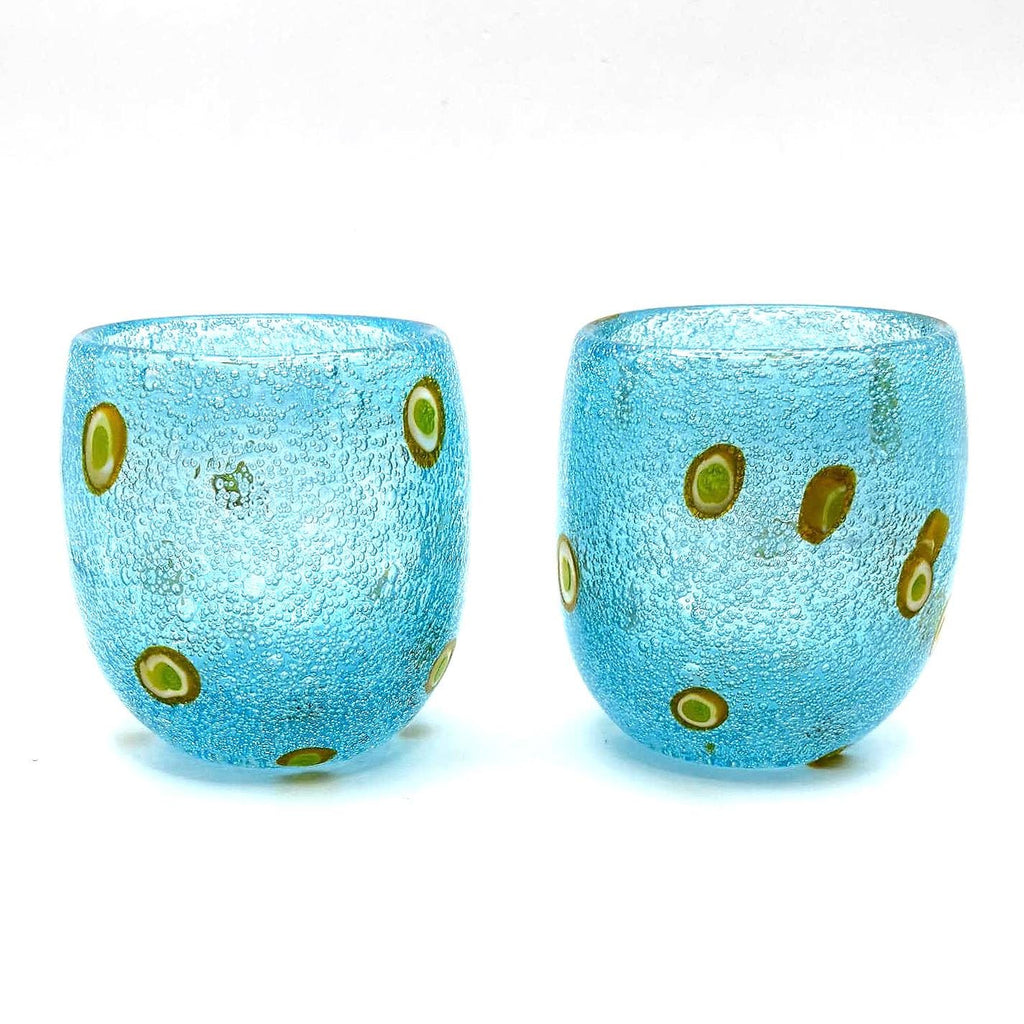 Henriques Turquoise Art Glass Tumblers | Mouth-Blown Scandinavian Bubbles
