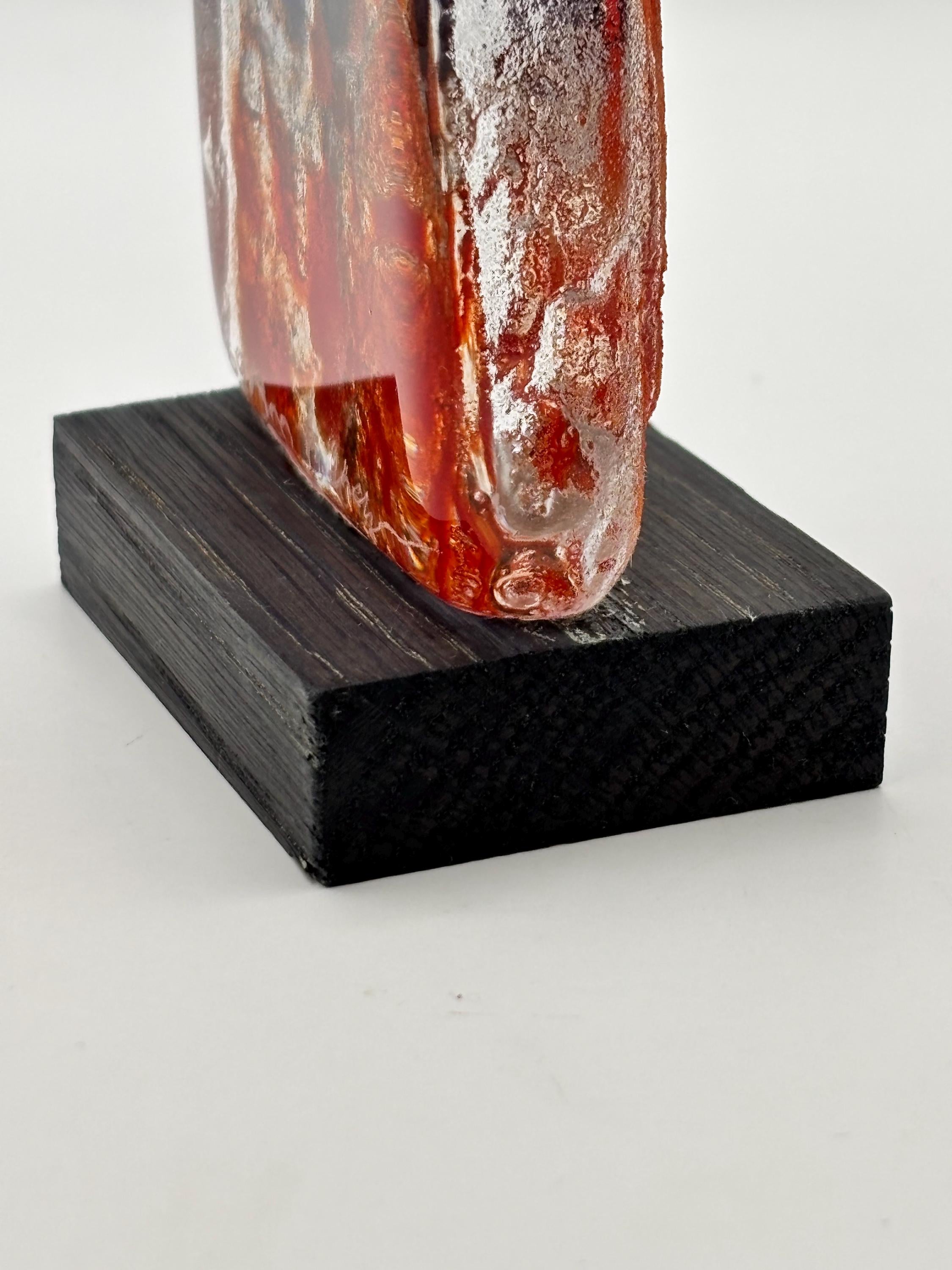 Björn Ekegren, Rare Signed Glass Face skulpture | Mid Century Modern Scandinavian