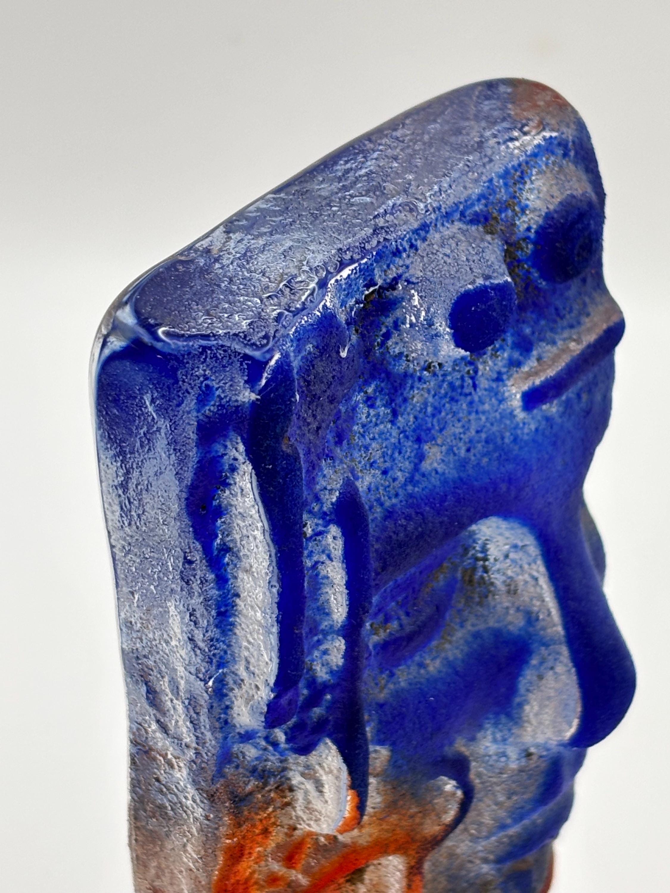 Björn Ekegren, Rare Signed Glass Face skulpture | Mid Century Modern Scandinavian
