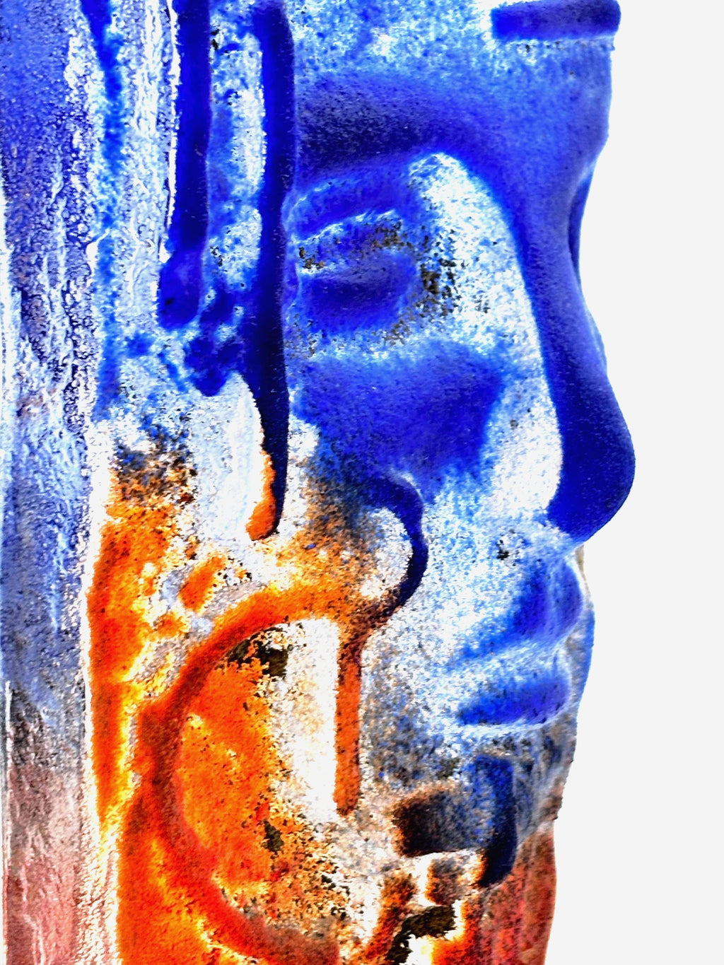 Björn Ekegren, Signed Glass Face skulpture | Mid Century Modern Scandinavian