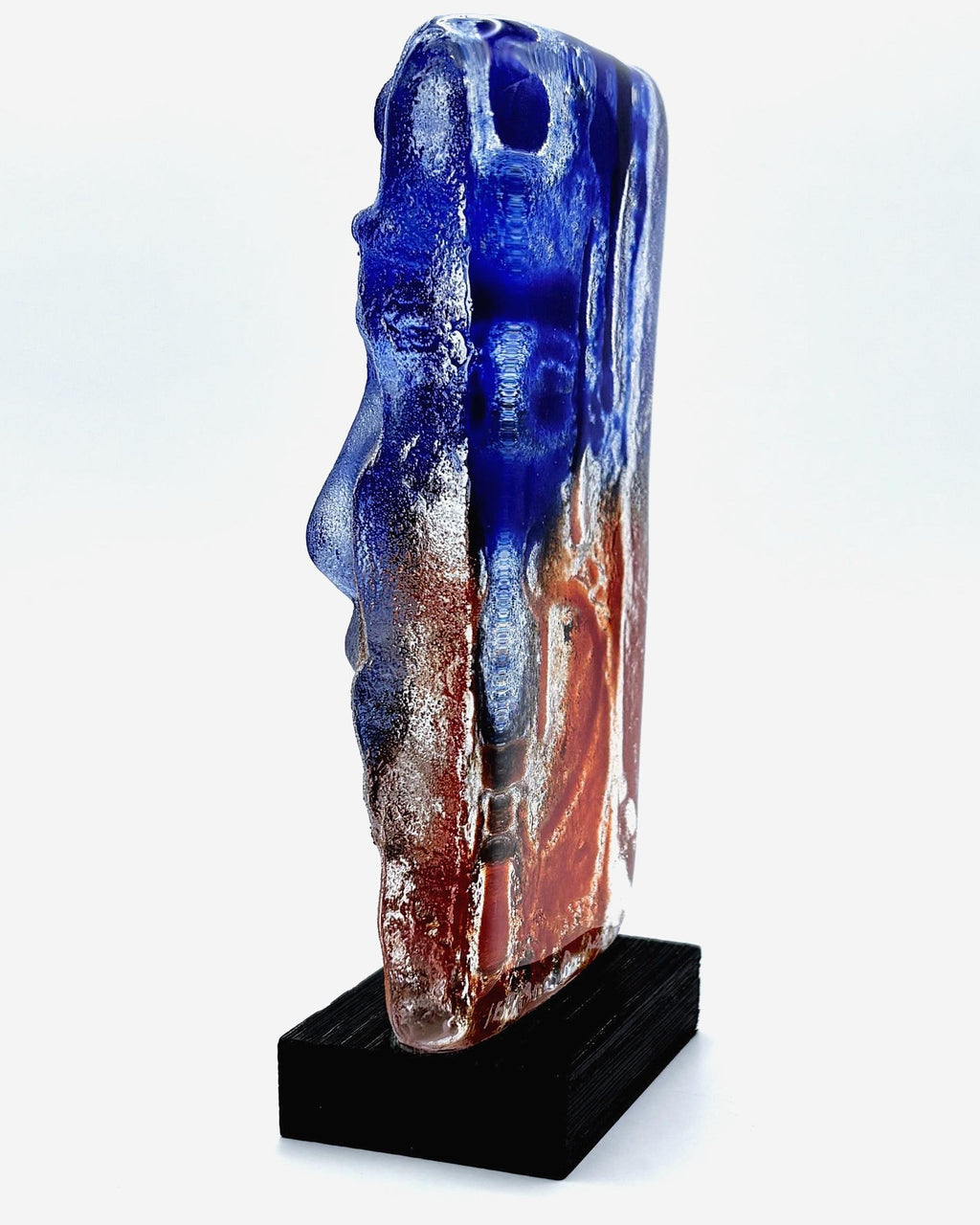 Björn Ekegren, Rare Signed Glass Face skulpture | Mid Century Modern Scandinavian