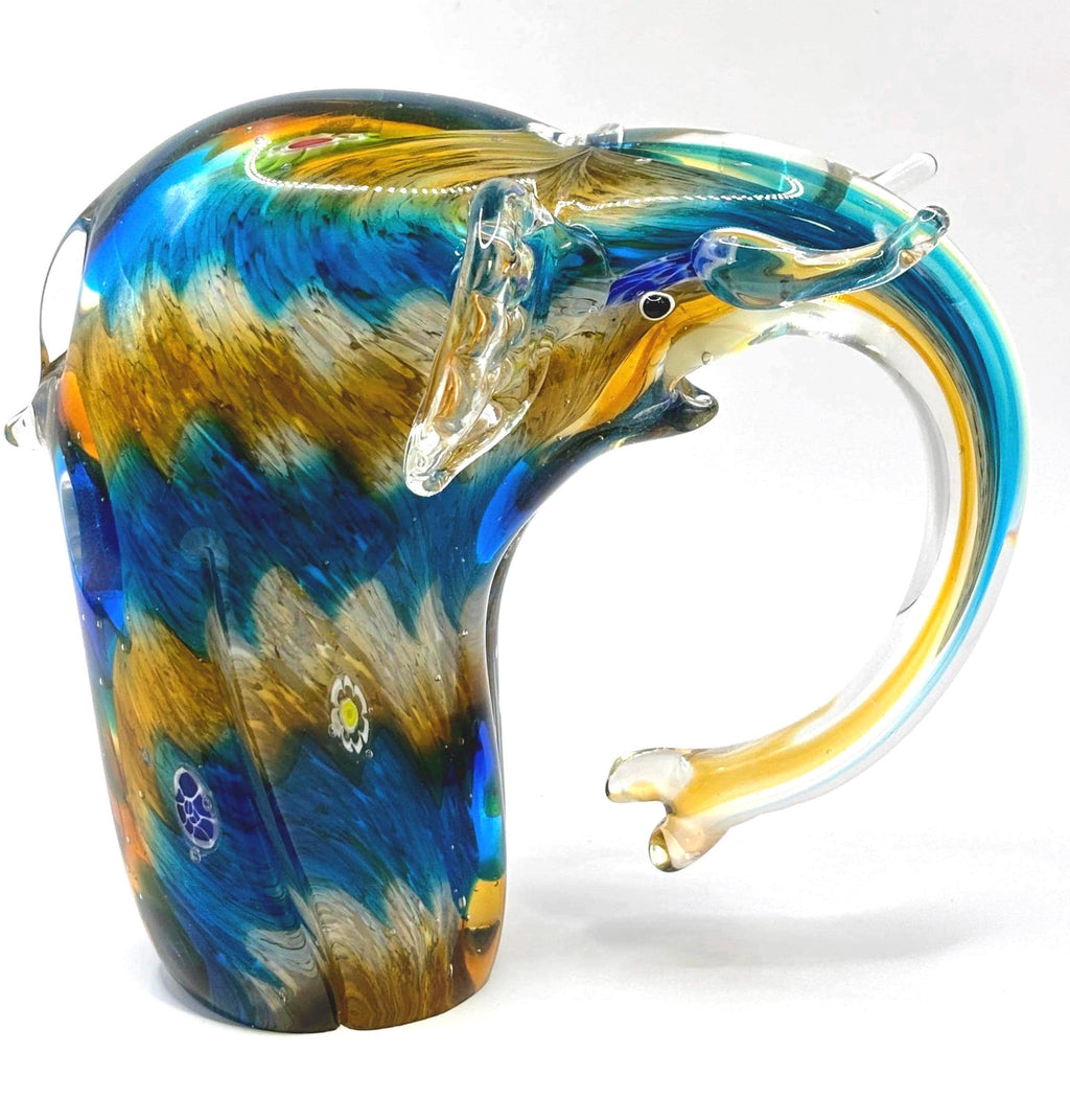 Vintage Murano Millefiori Elephant, Italian Art Glass Figurine