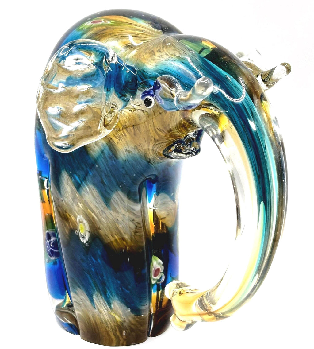 Vintage Murano Millefiori Elephant, Italian Art Glass Figurine