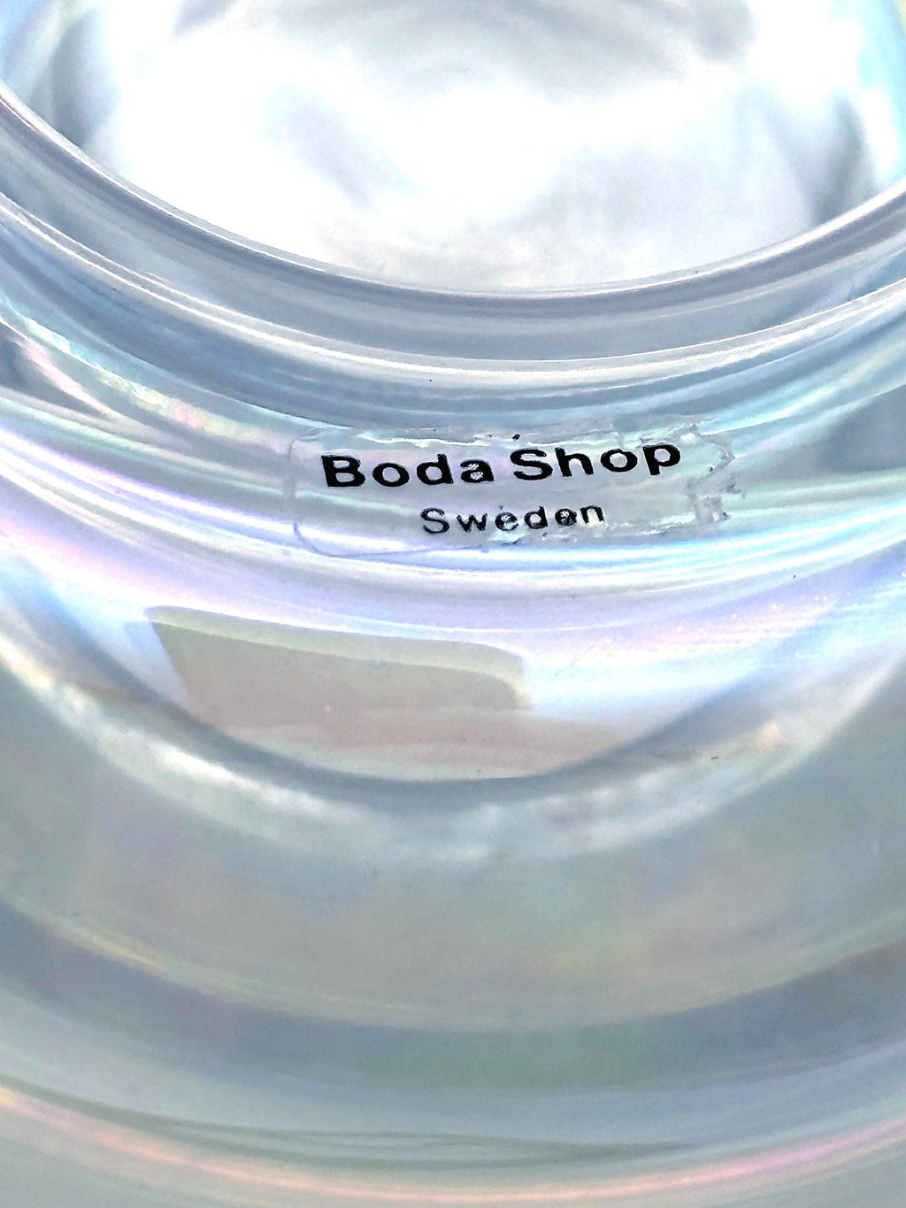 Vintage Kosta Boda Crystal Candle Holder | Ann Wärff Iridescent Art Glass