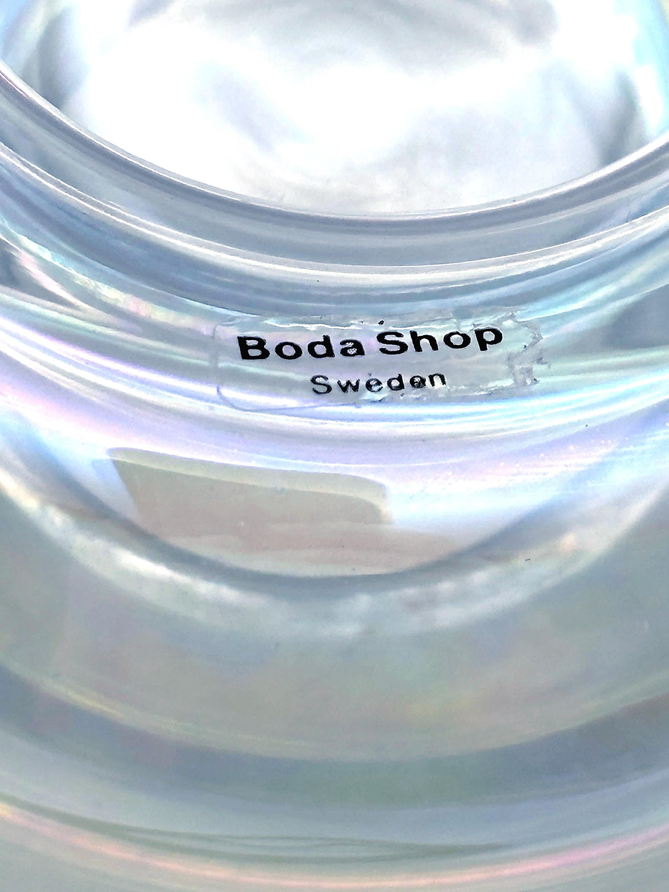 Vintage Kosta Boda Crystal Candle Holder | Ann Wärff Iridescent Art Glass