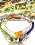 Vintage Bohemian Rhapsody Art Glass Bowl | Sculptural Crystal Centerpiece
