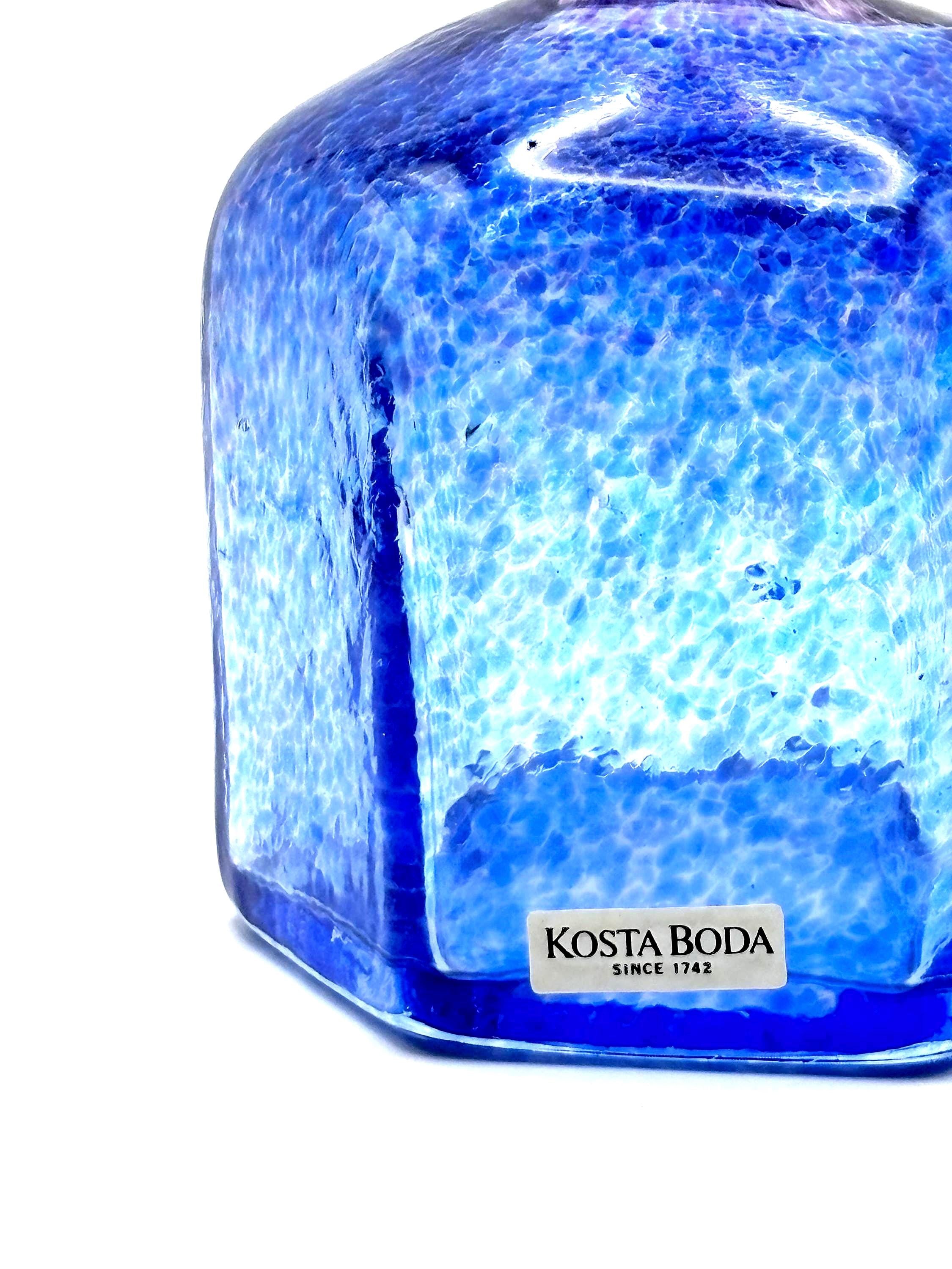 Kosta Boda, Bertil Vallien, Large Glass Bud Vase, Blue Purple | Swedish Decor