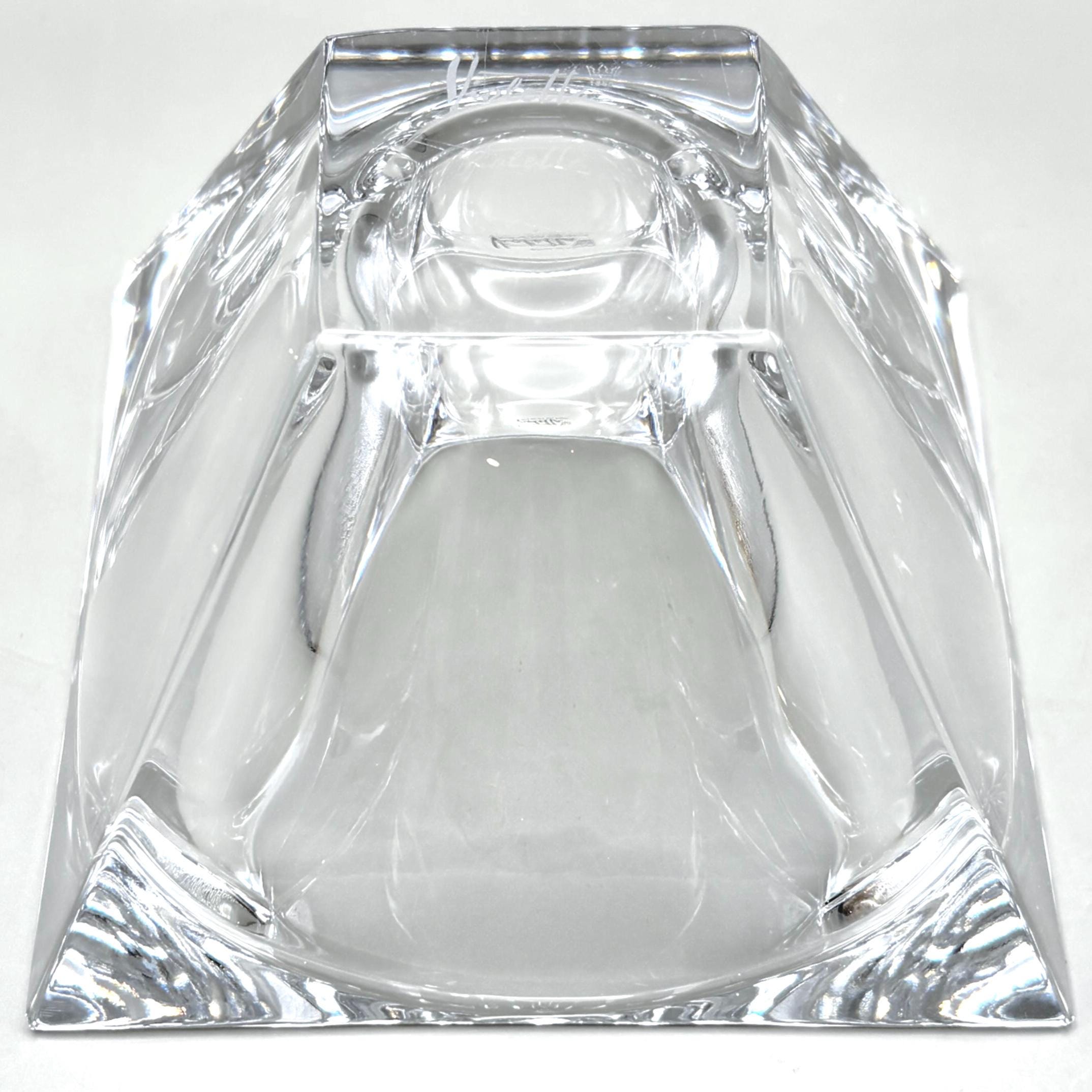Violetta, Hand Cut Lead Crystal Bowl, Original Sticker Square Design | Polish Glass Art