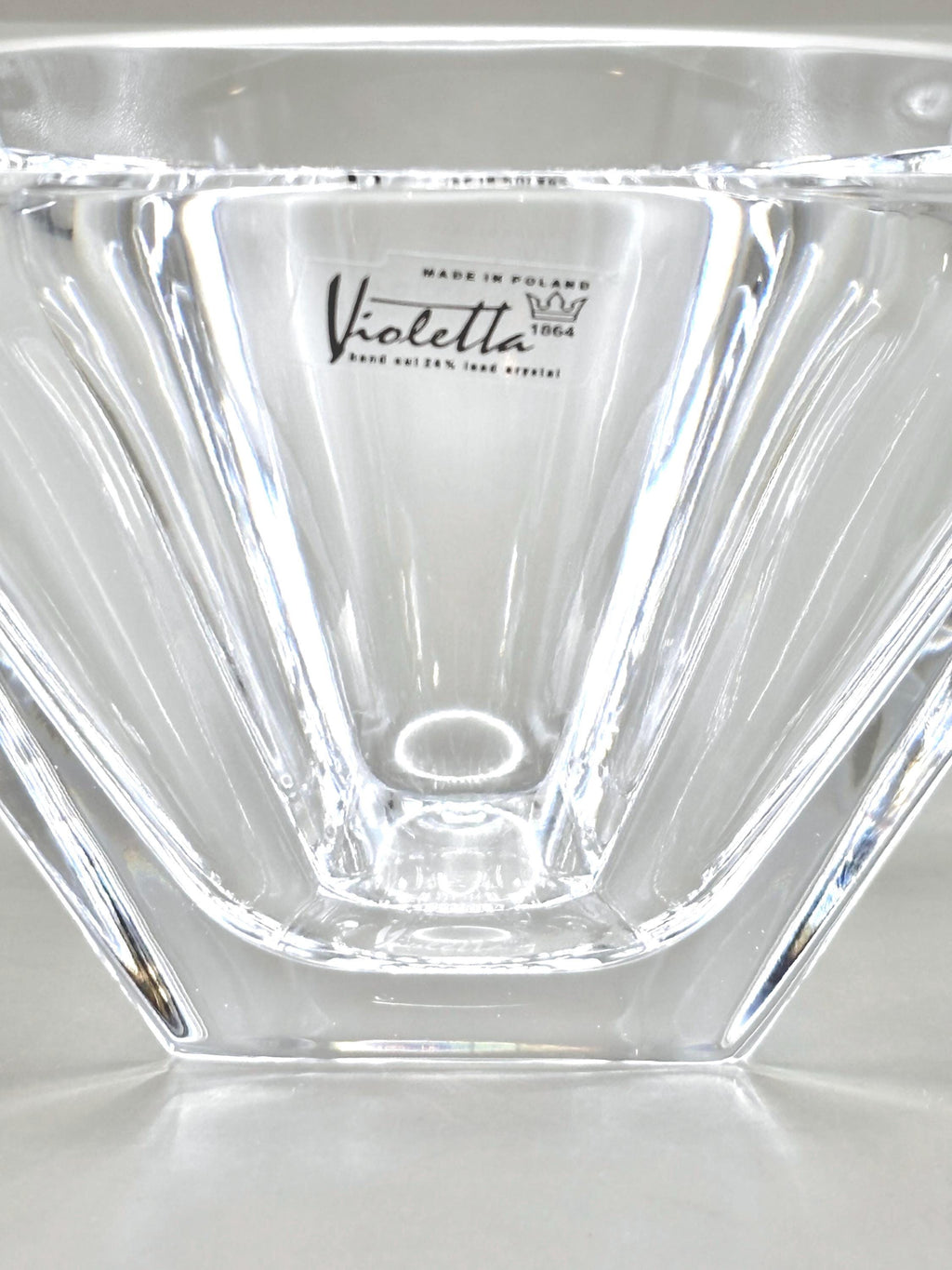 Violetta, Hand Cut Lead Crystal Bowl, Square Design | Polish Glass Art