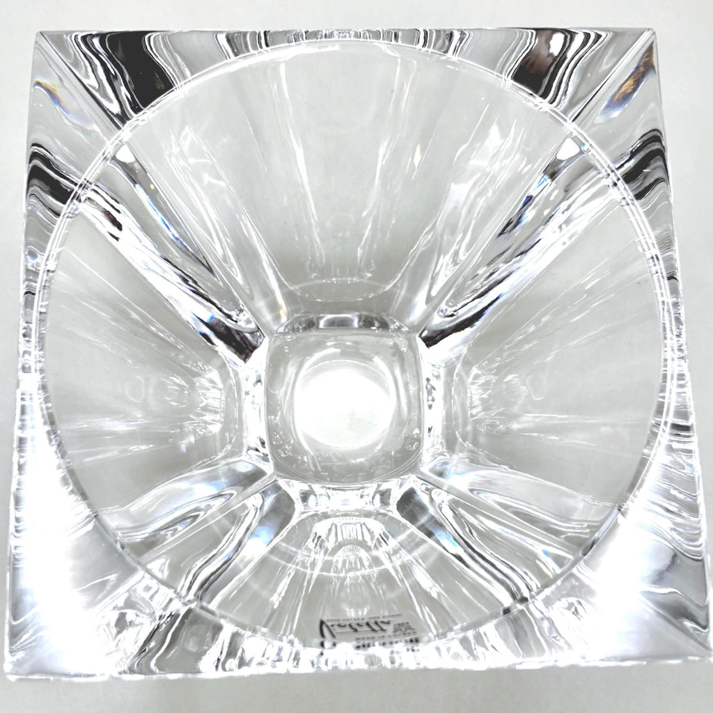 Violetta, Hand Cut Lead Crystal Bowl, Original Sticker Square Design | Polish Glass Art