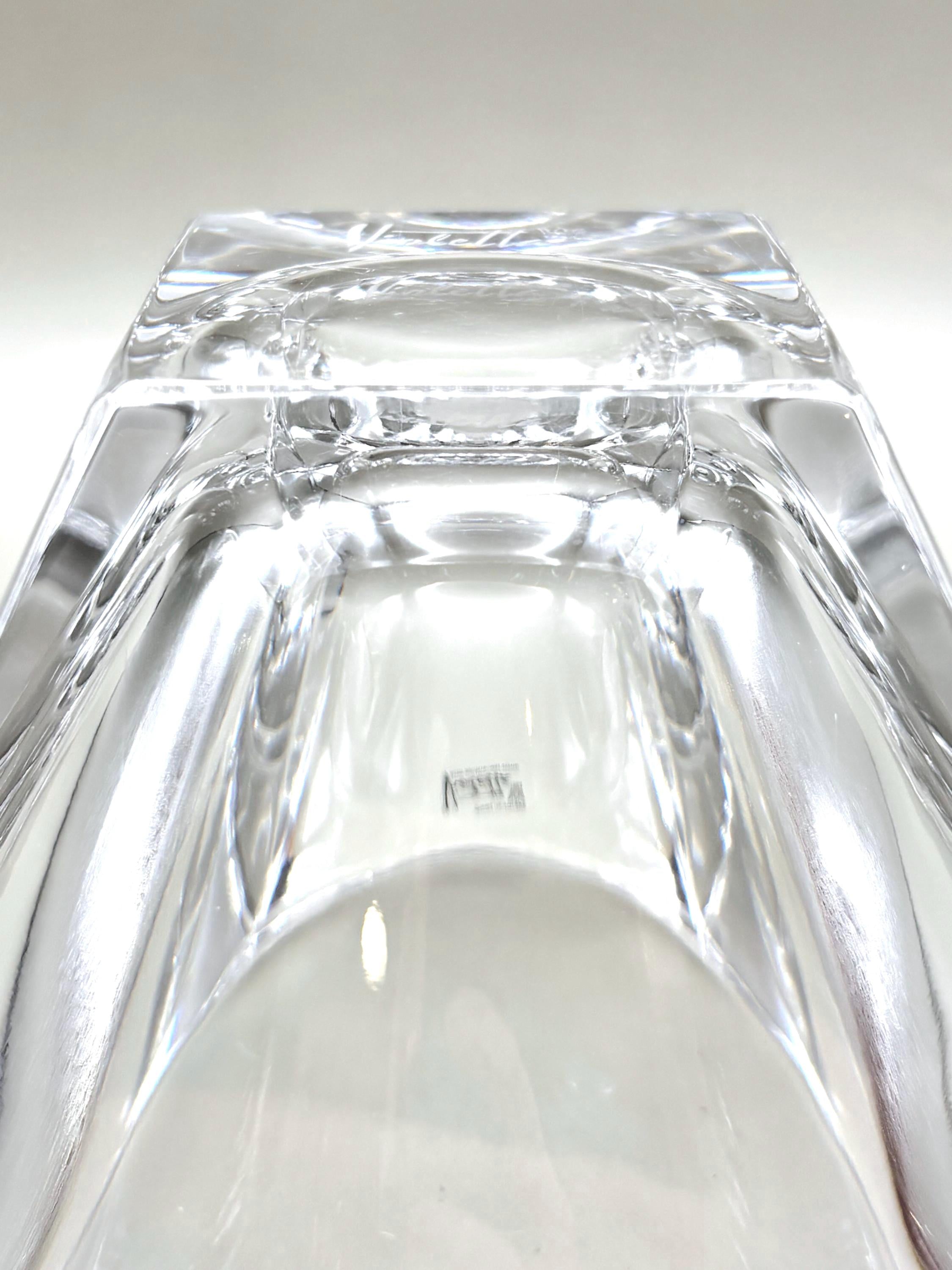 Violetta, Hand Cut Lead Crystal Bowl, Original Sticker Square Design | Polish Glass Art
