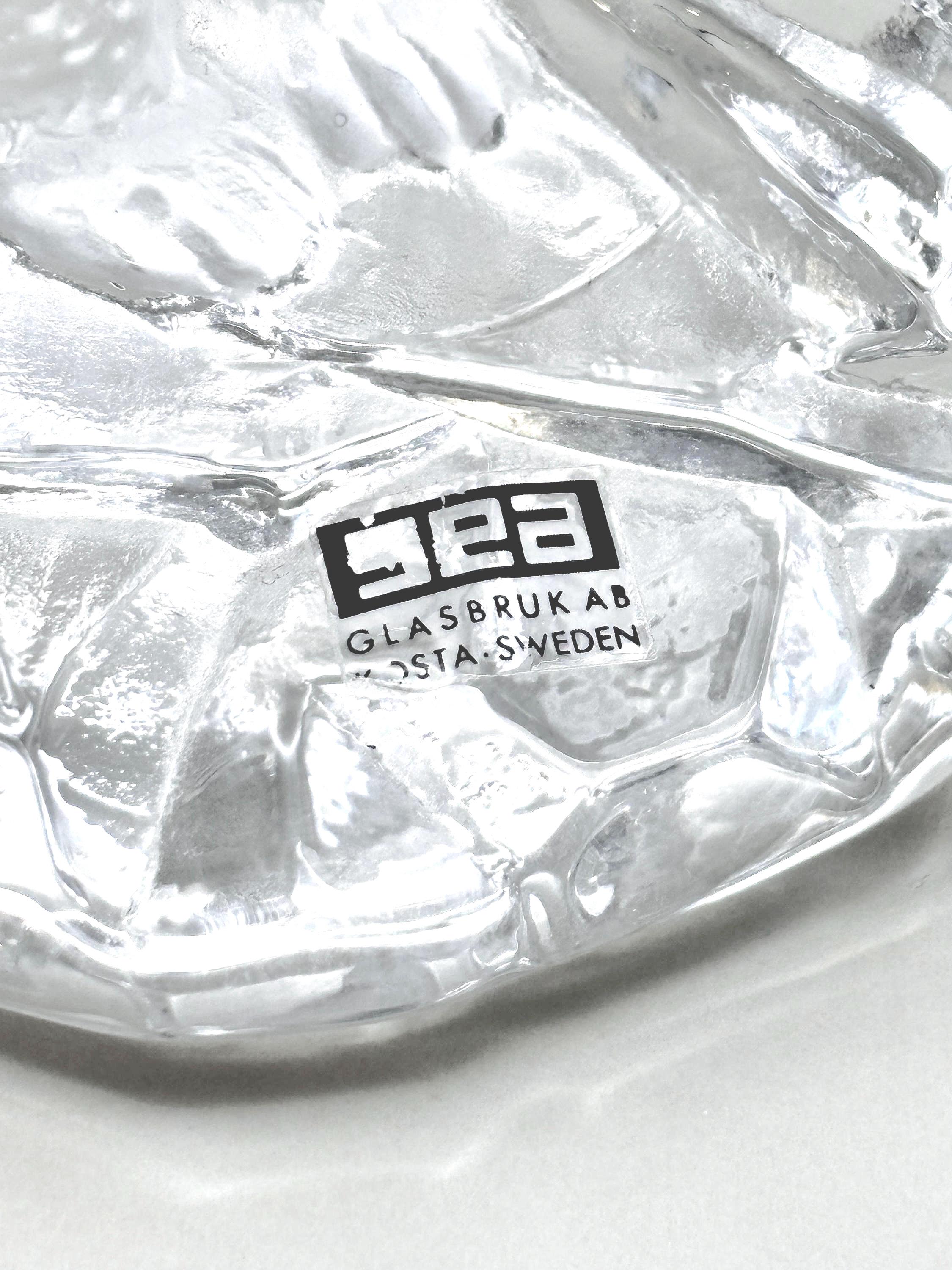 Kosta Boda SEA Glasbruk Crystal Polar Bear Figurine | Swedish Mid-Century Modern Iceberg Decor