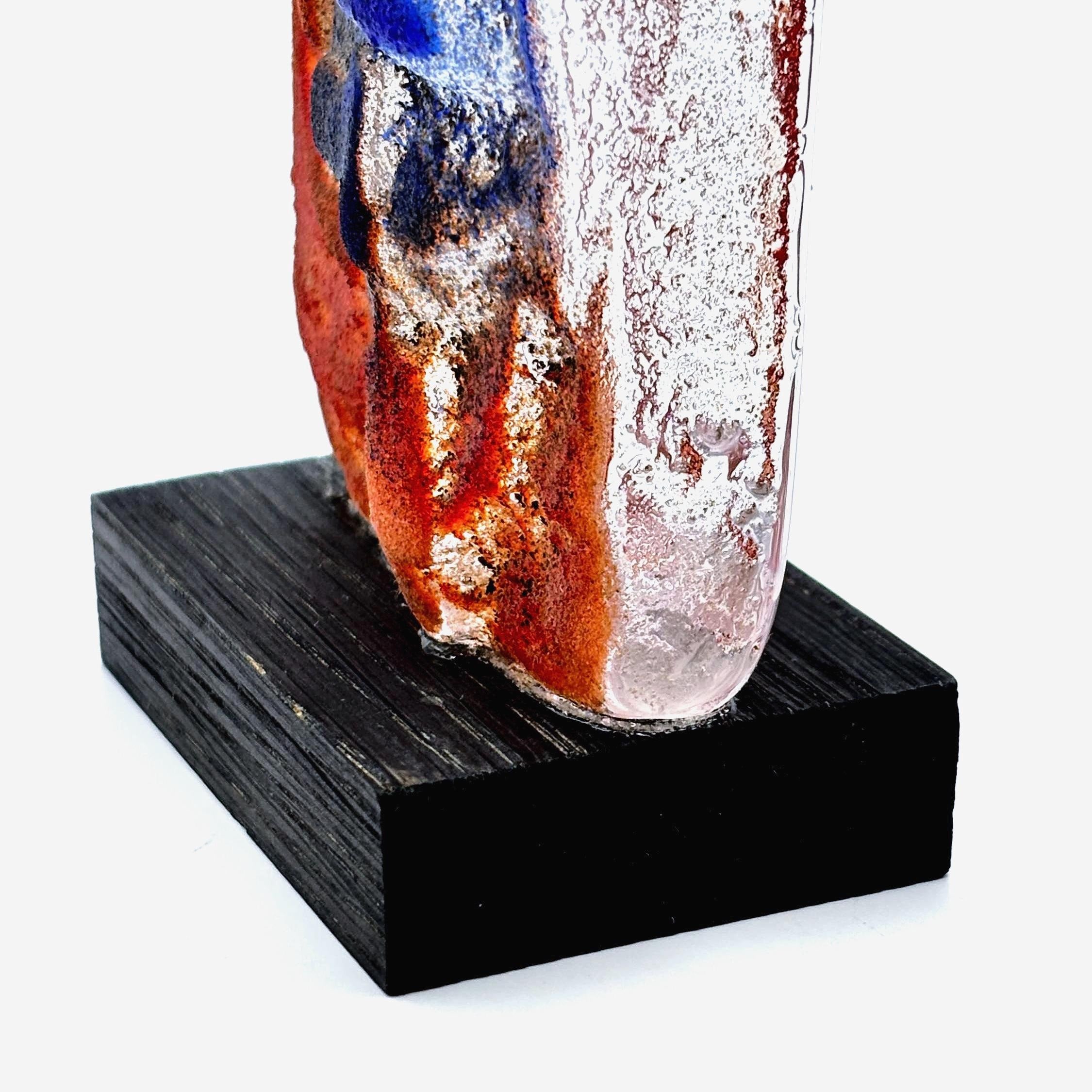 Björn Ekegren, Rare Signed Glass Face skulpture | Mid Century Modern Scandinavian