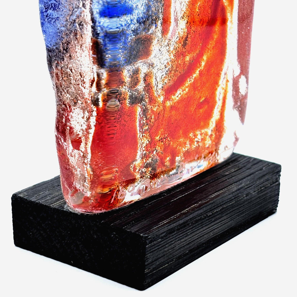 Björn Ekegren, Rare Signed Glass Face skulpture | Mid Century Modern Scandinavian