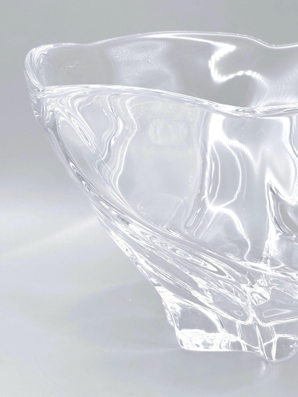 Royal Copenhagen, Large Exclusive Crystal Art Glass Bowl | Danish Modern Centerpiece