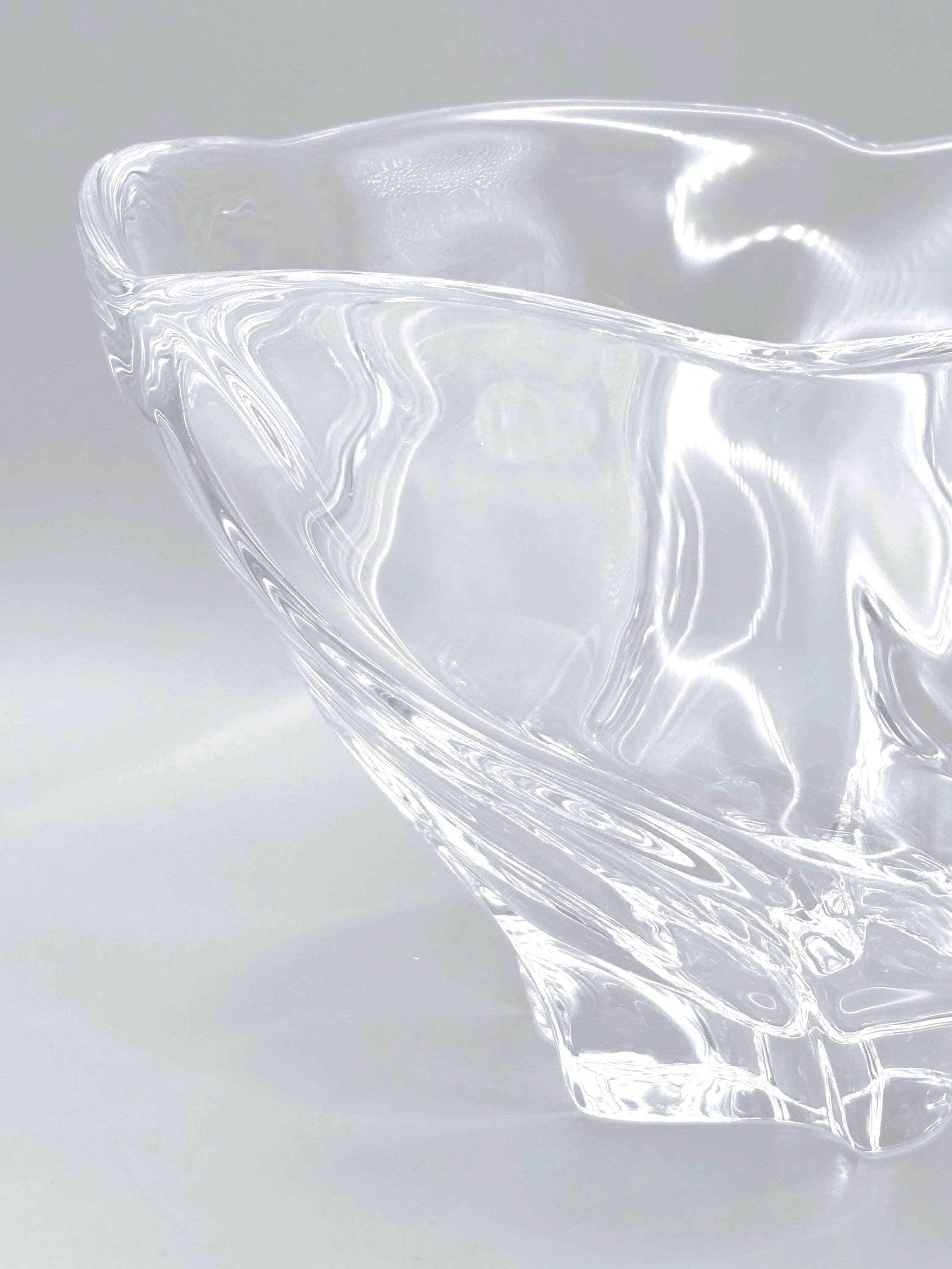 Royal Copenhagen, Large Exclusive Crystal Art Glass Bowl | Danish Modern Centerpiece